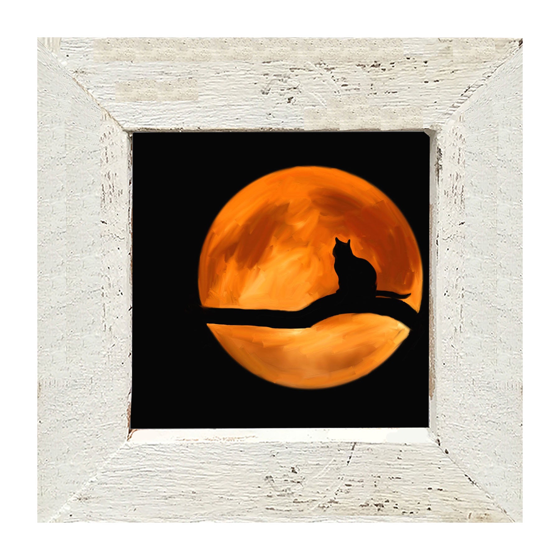 Cat in the Moon - Framed art