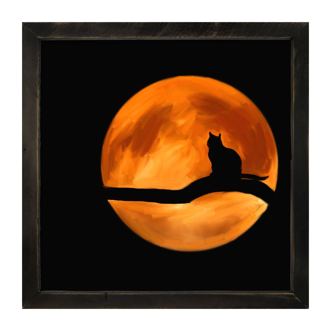 Cat in the Moon - Framed art