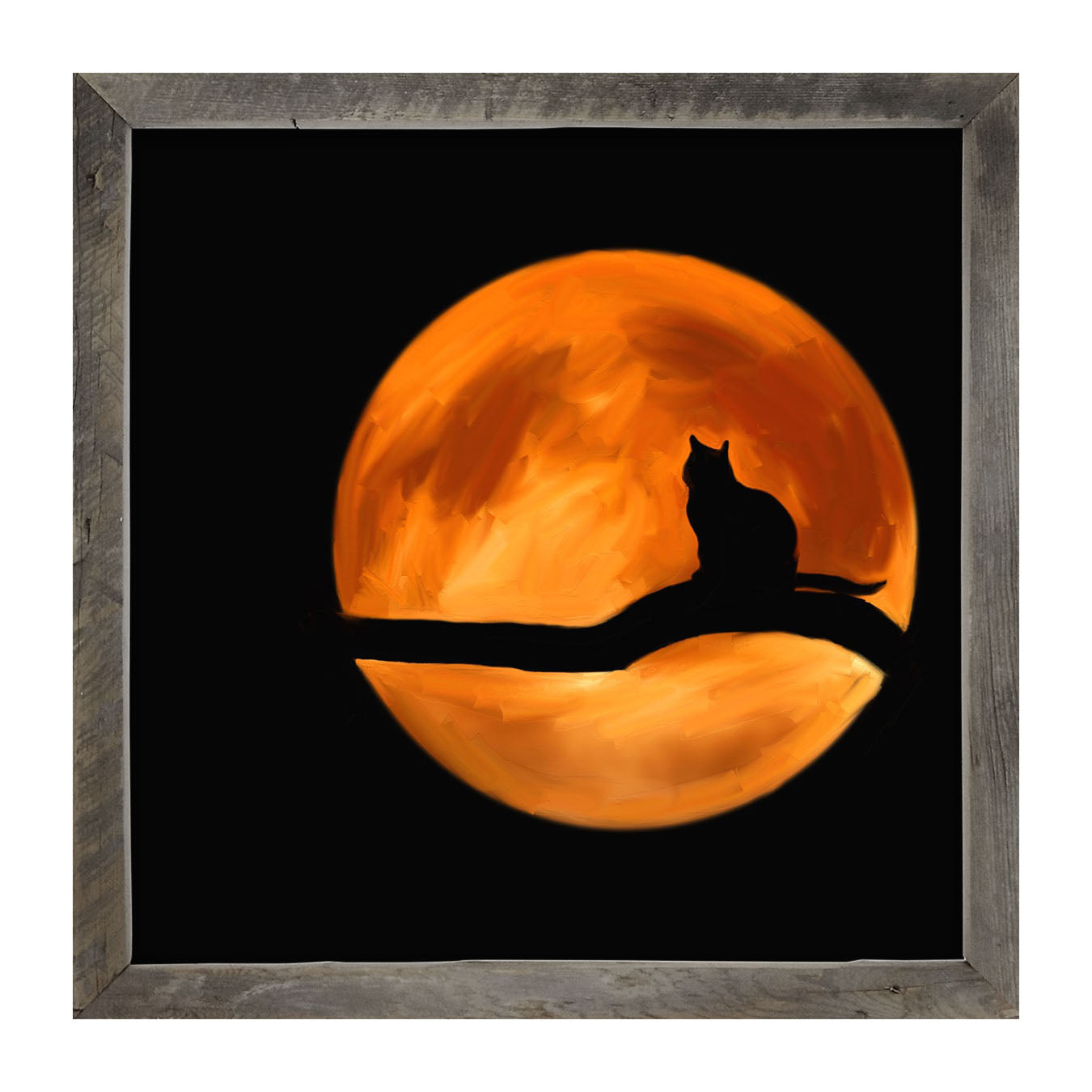 Cat in the Moon - Framed art