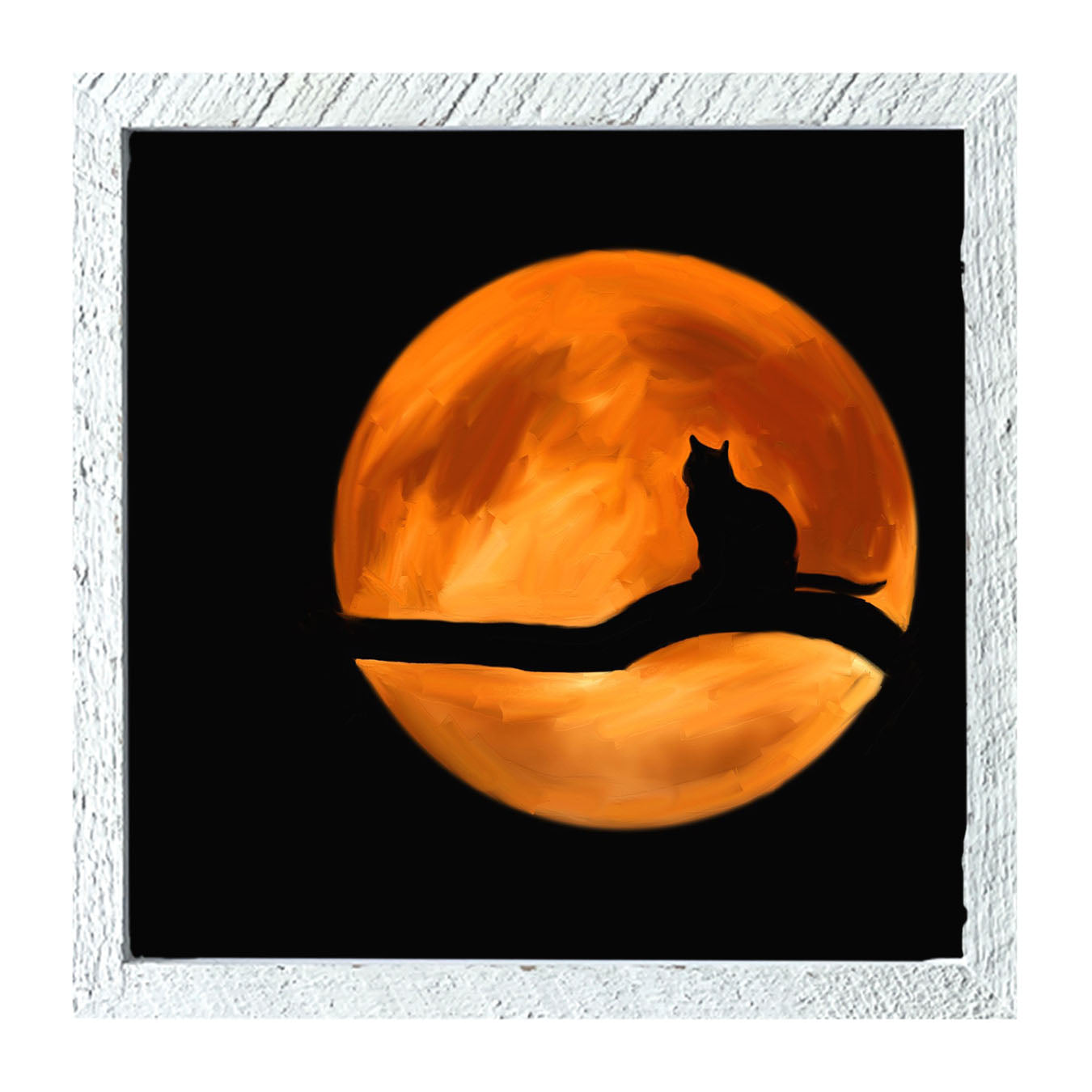 Cat in the Moon - Framed art