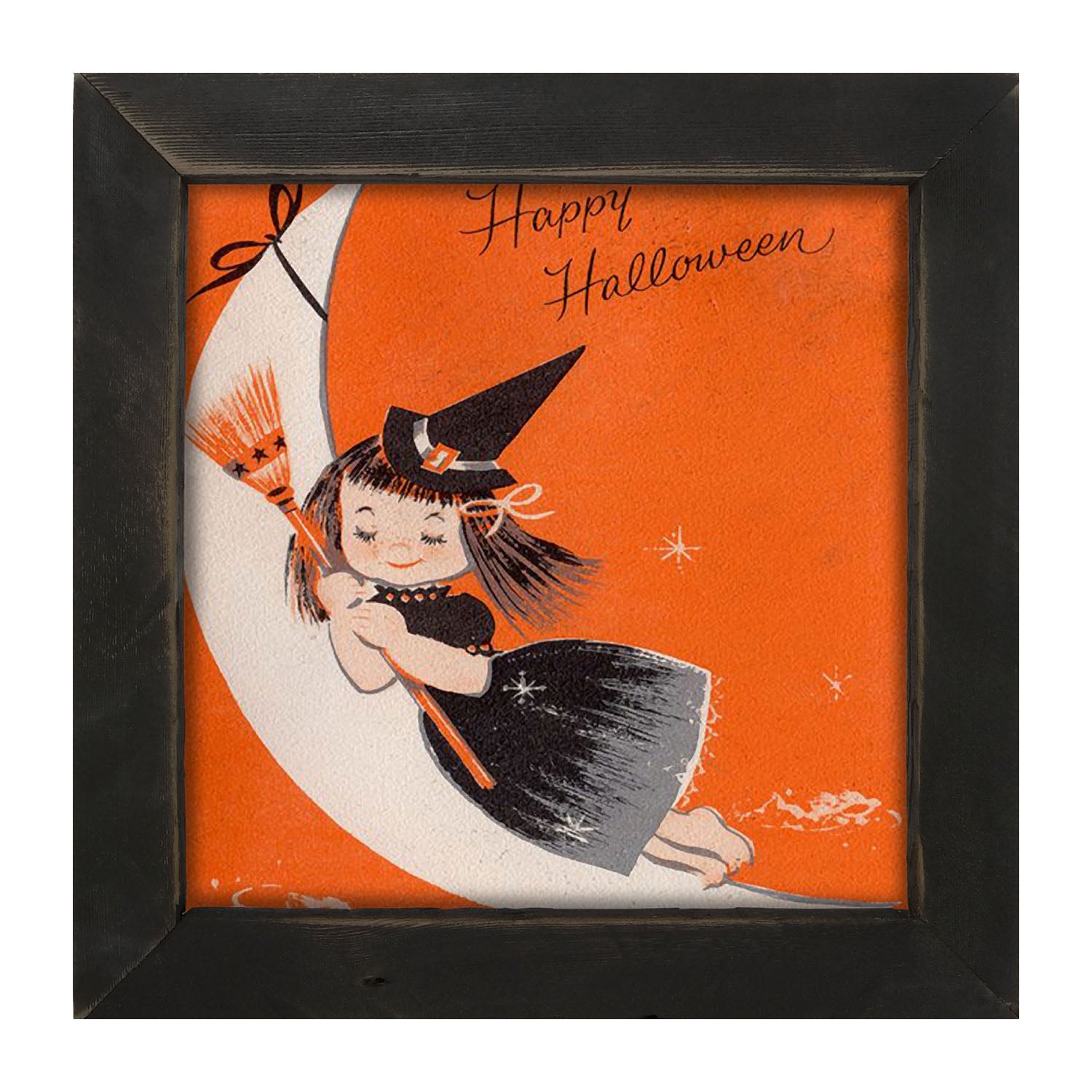 Witch On A Moon - Framed art
