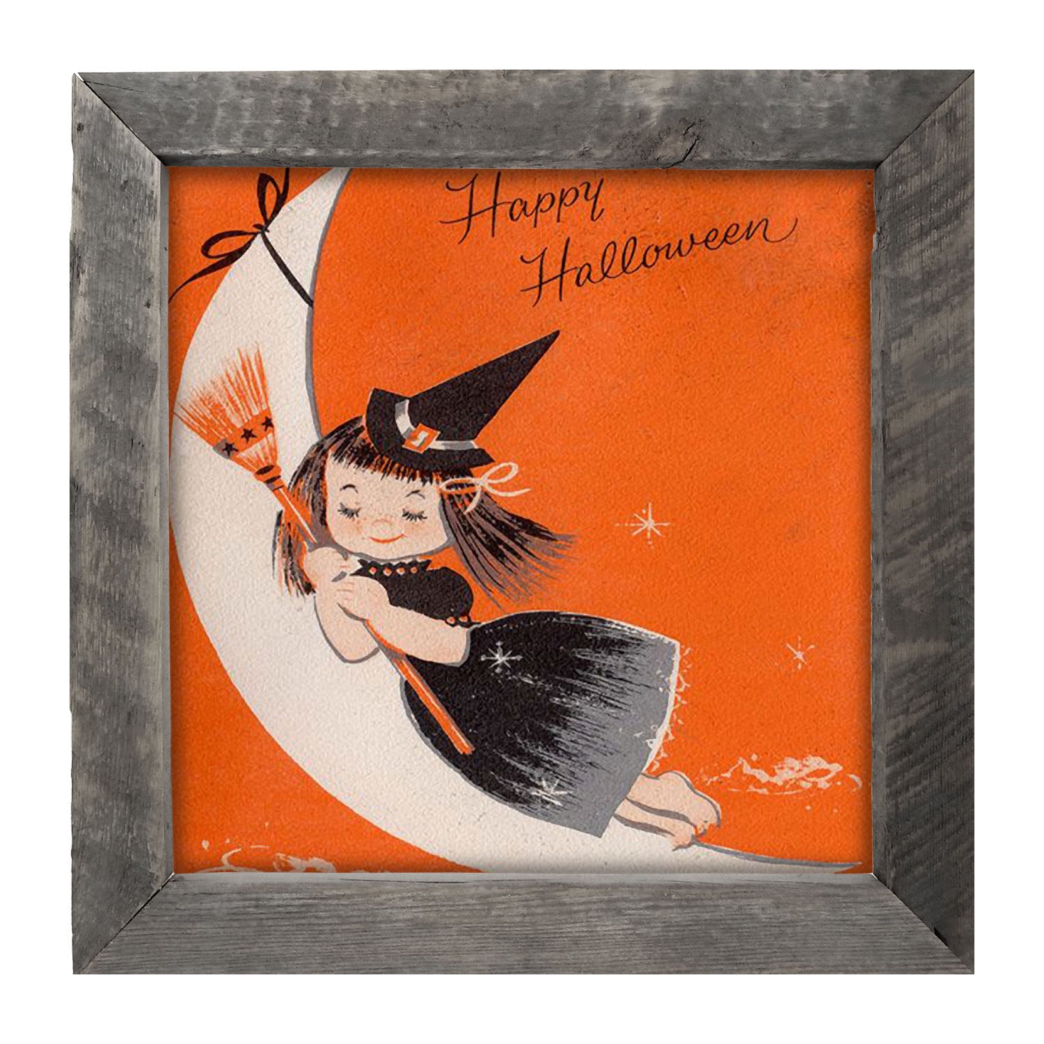 Witch On A Moon - Framed art