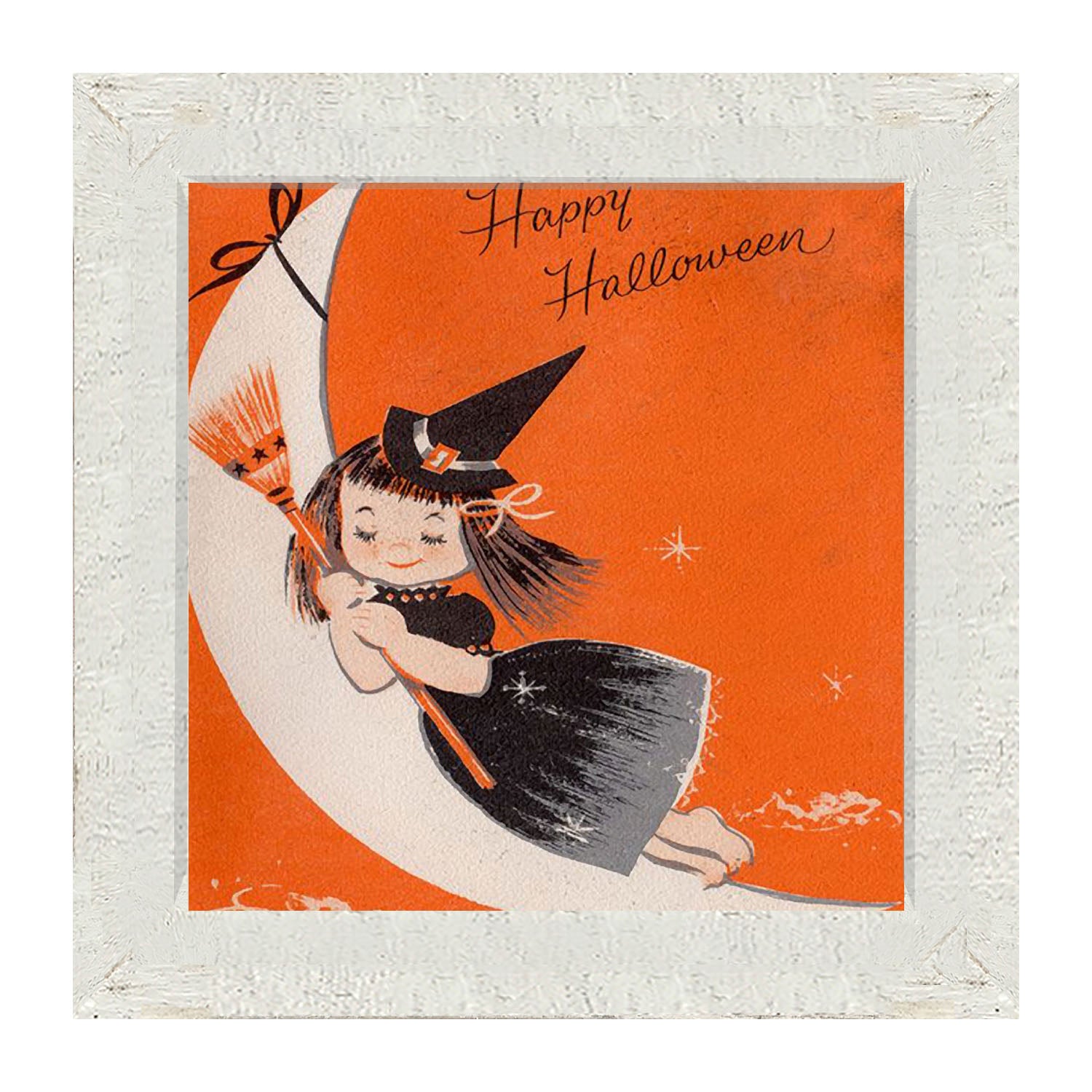 Witch On A Moon - Framed art