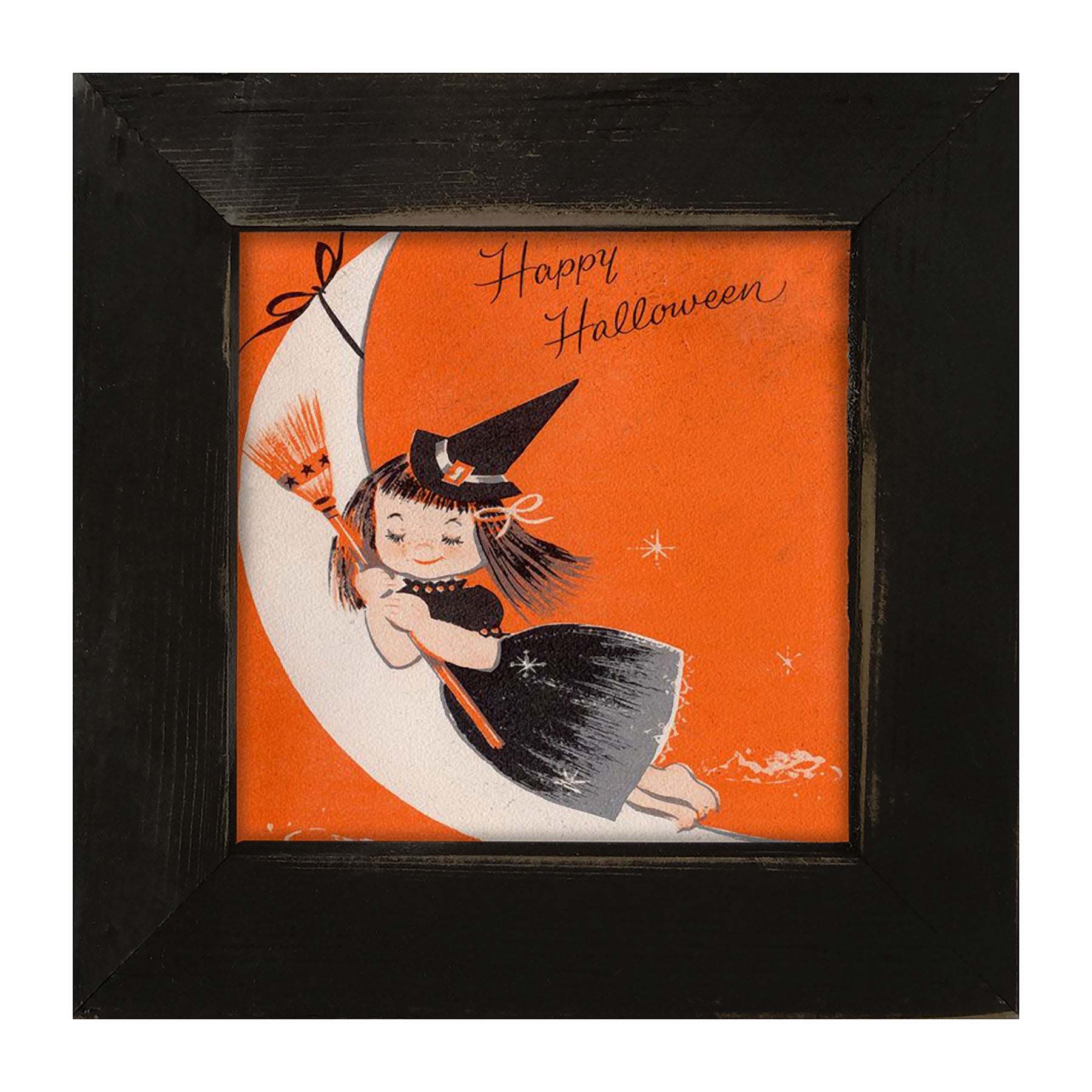 Witch On A Moon - Framed art