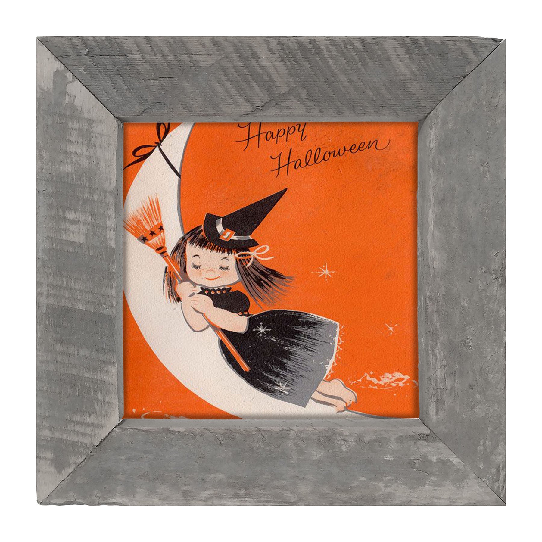 Witch On A Moon - Framed art