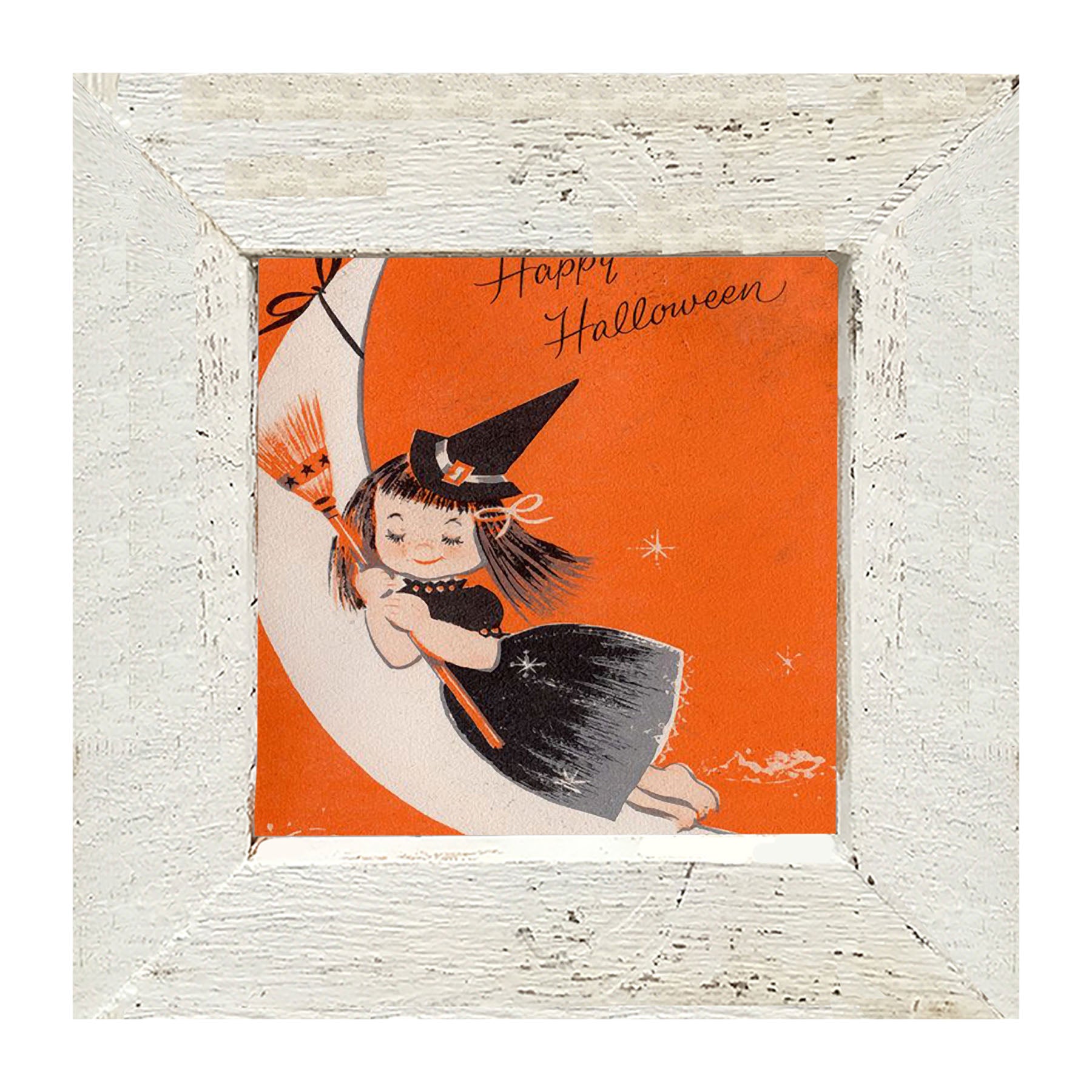 Witch On A Moon - Framed art