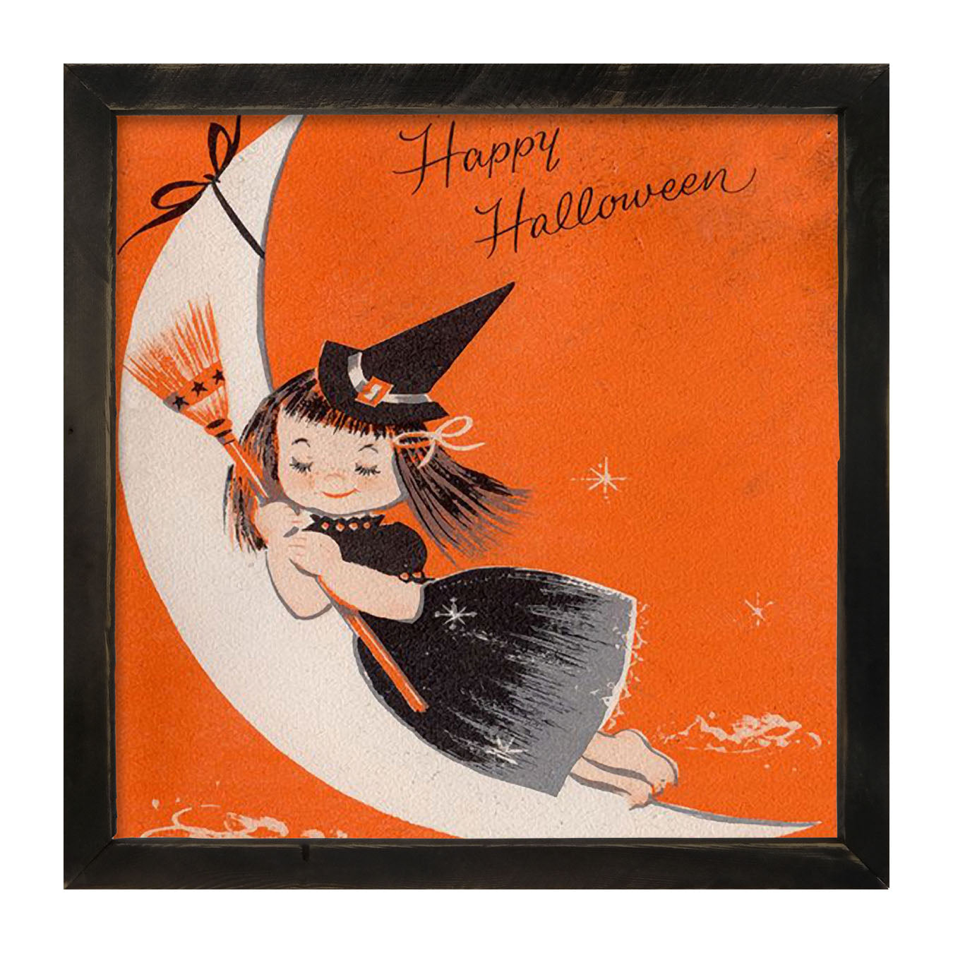 Witch On A Moon - Framed art