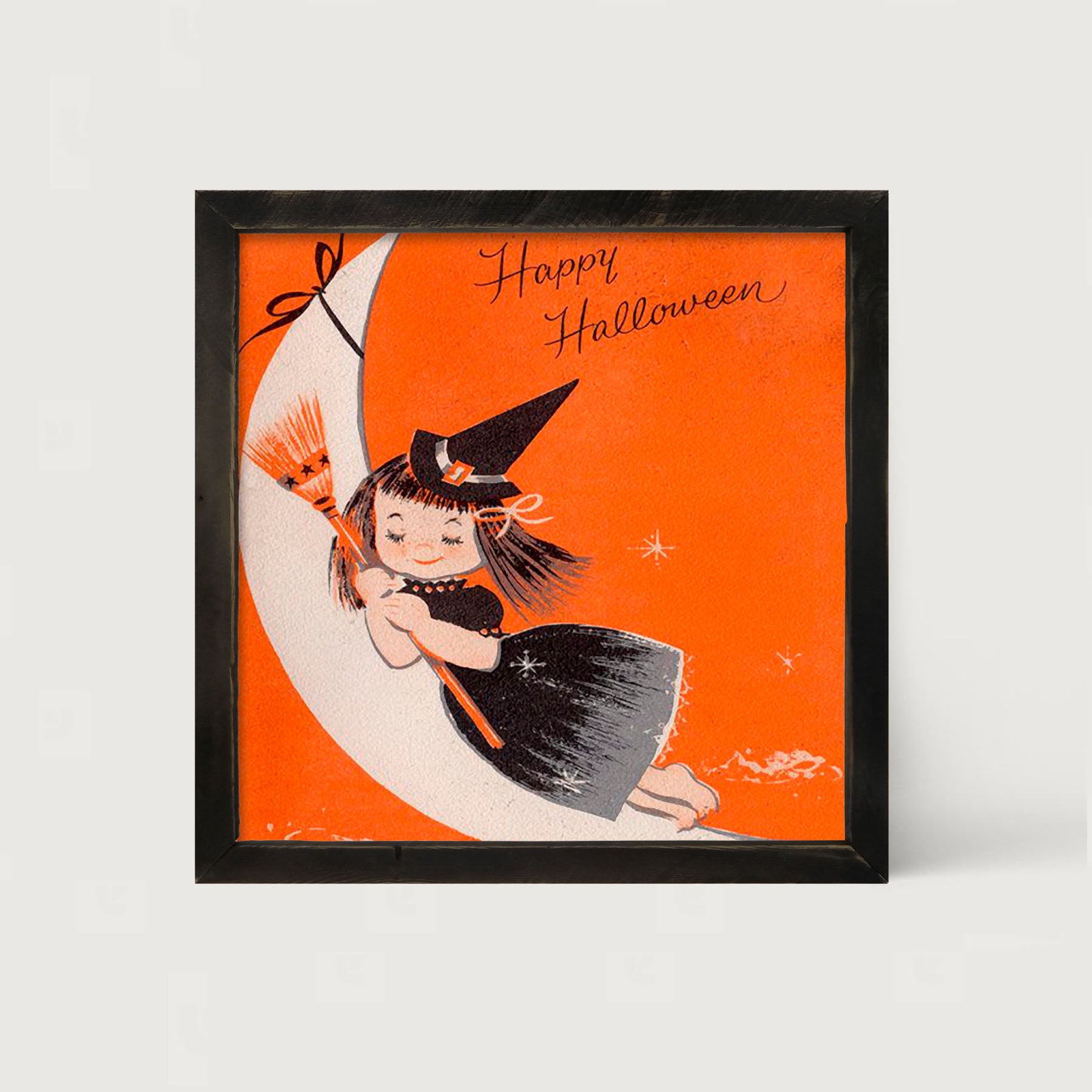 Witch On A Moon - Framed art