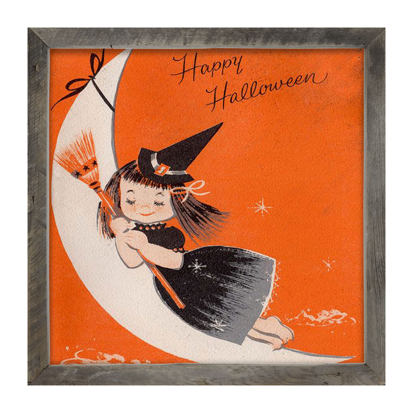 Witch On A Moon - Framed art