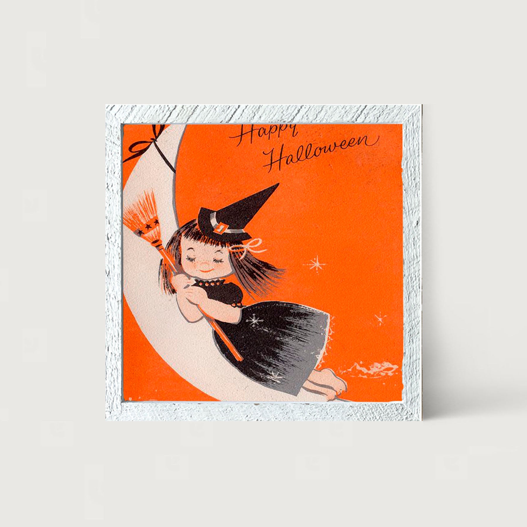 Witch On A Moon - Framed art