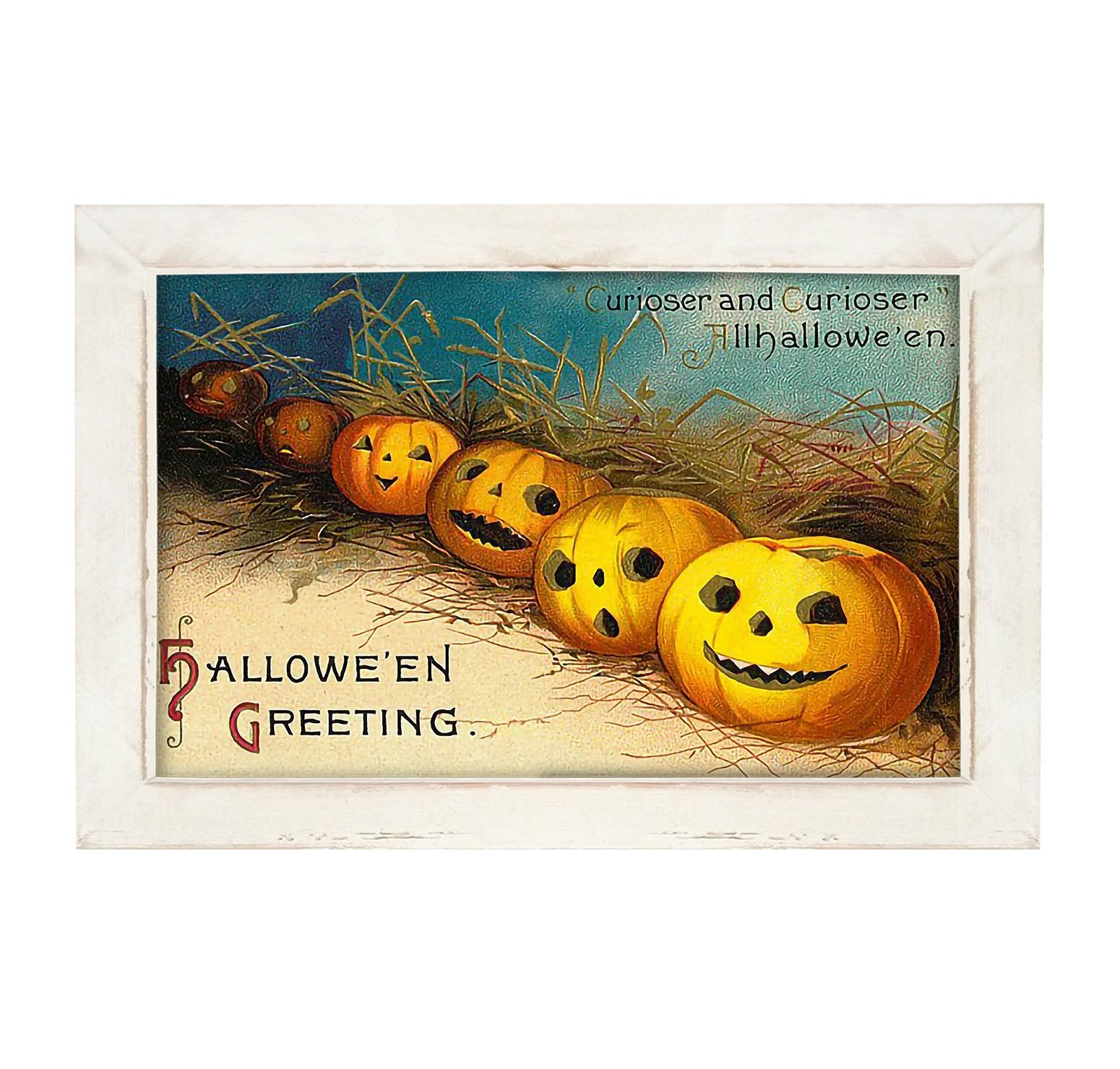 Halloween Greeting Jack-o-Lanterns - Framed art