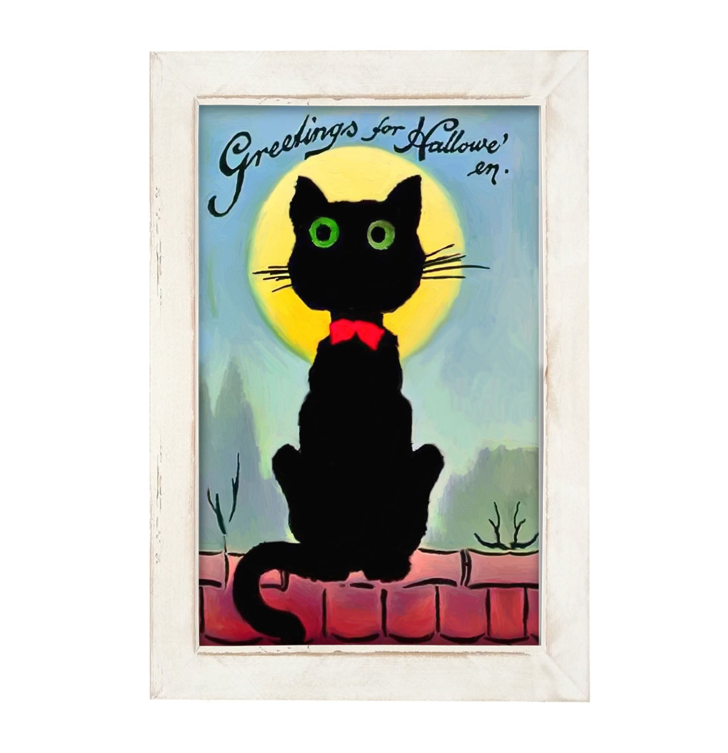 Black cat in the moon - Framed art