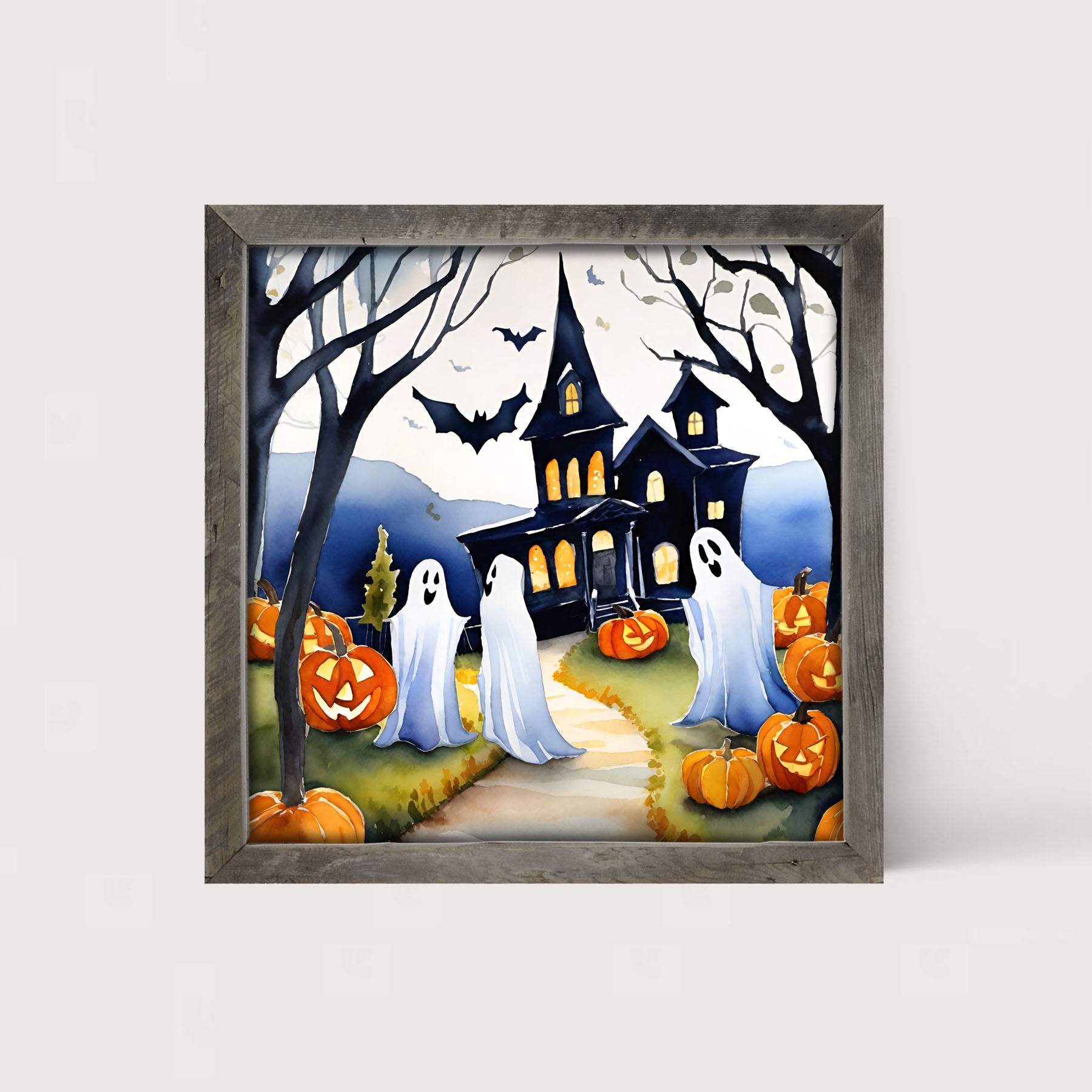 Happy ghosts - Framed art