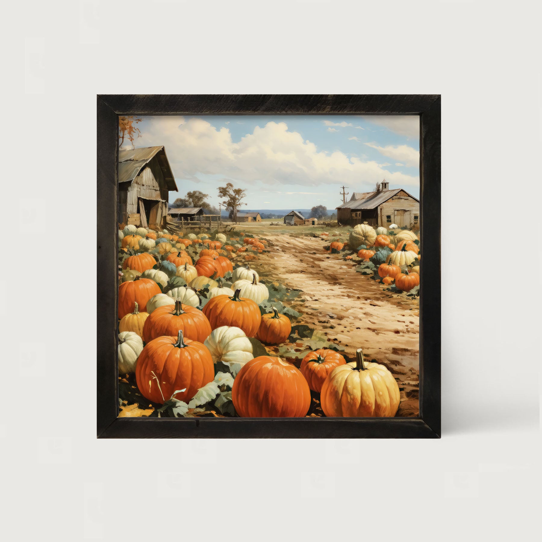 Field of Pumpkins - Framed art