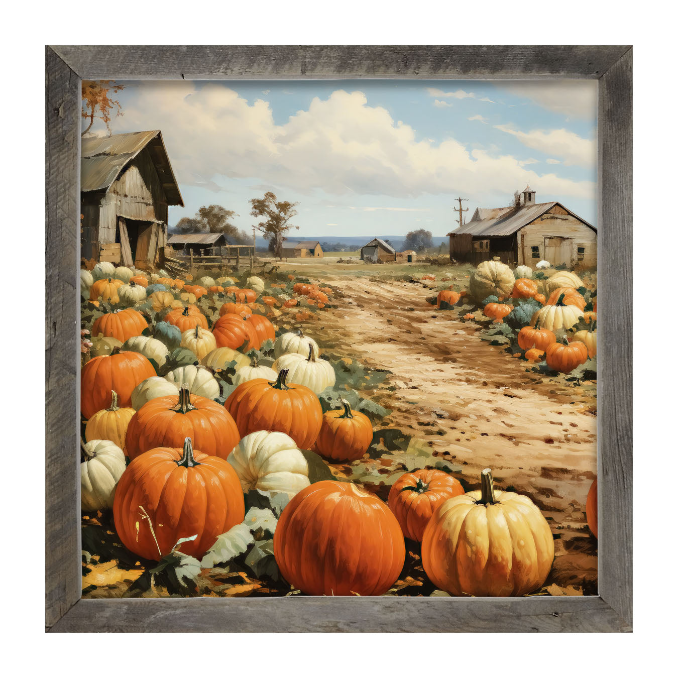 Field of Pumpkins - Framed art
