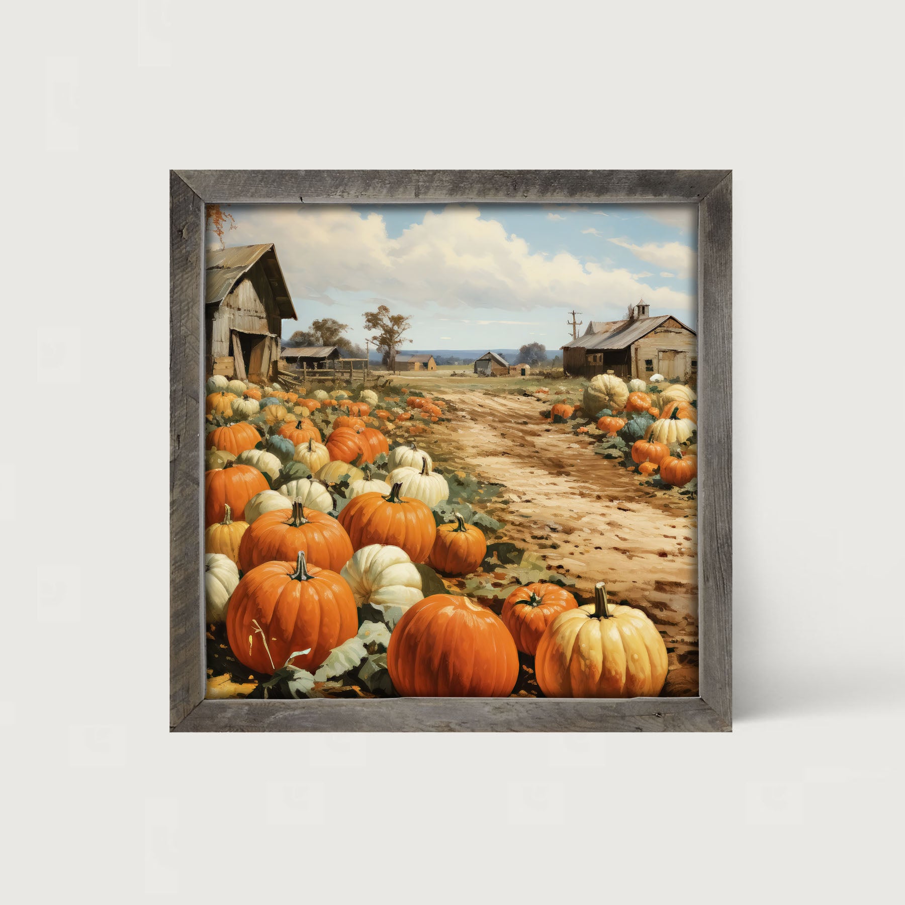 Field of Pumpkins - Framed art