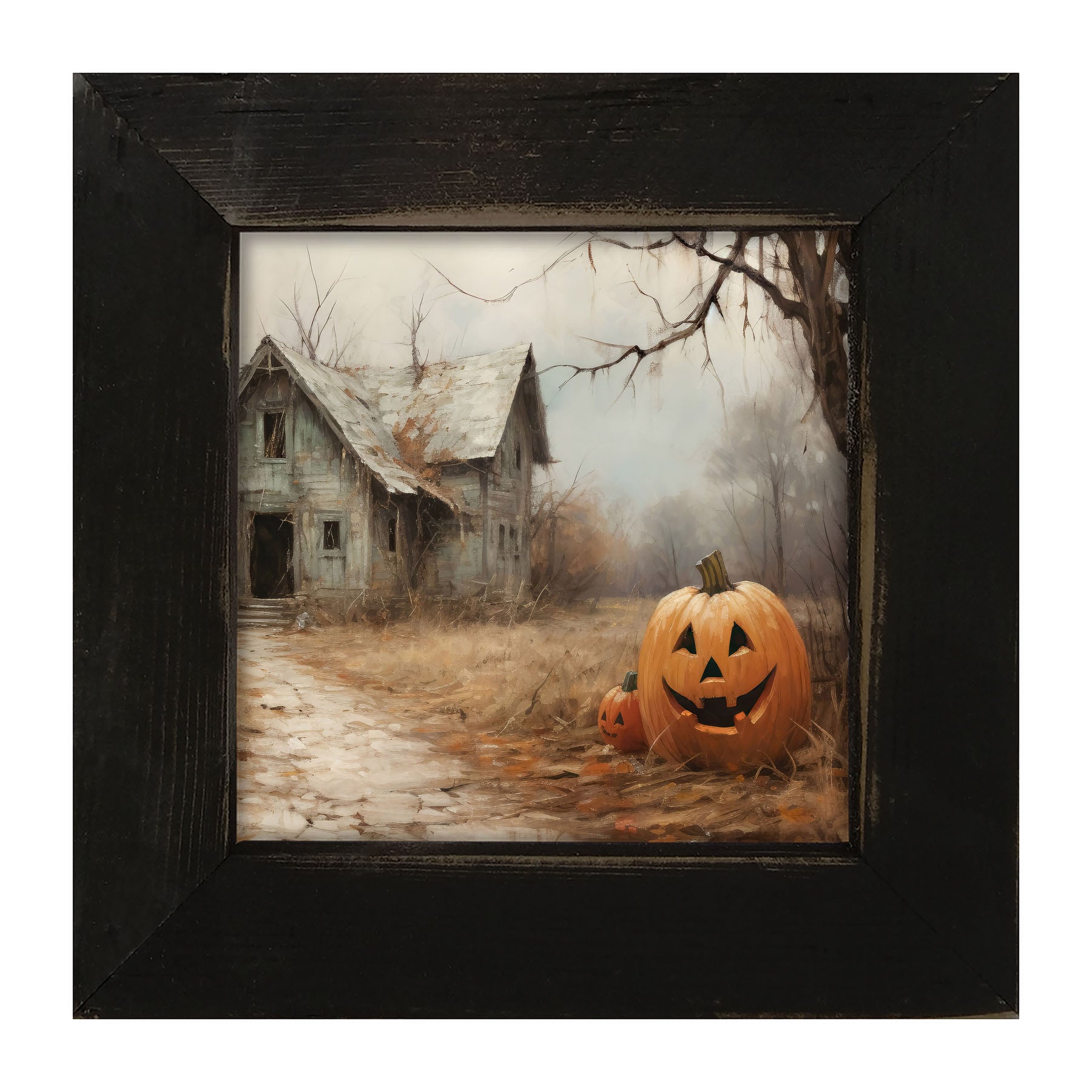 Abandoned house jackolanterns - Framed art