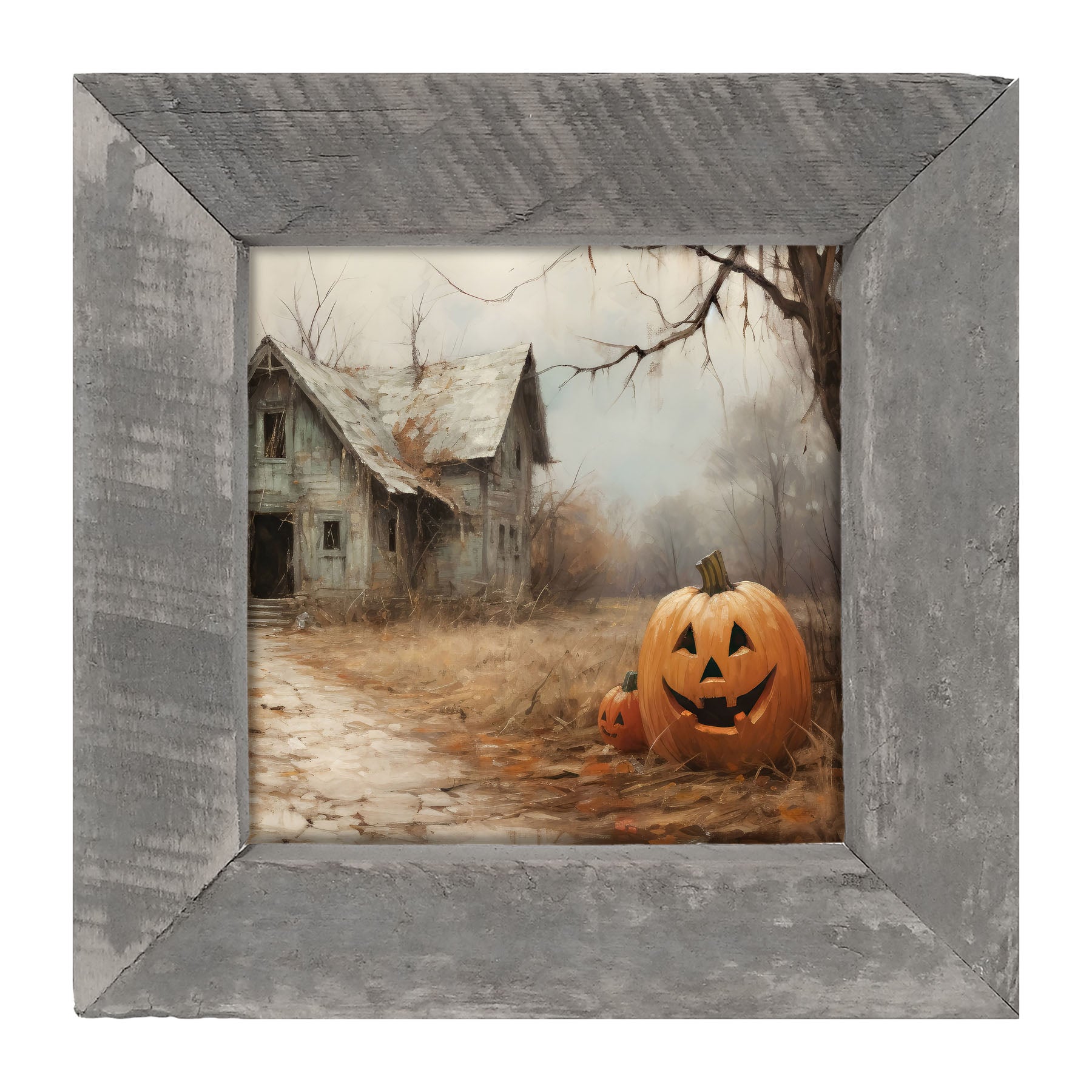 Abandoned house jackolanterns - Framed art