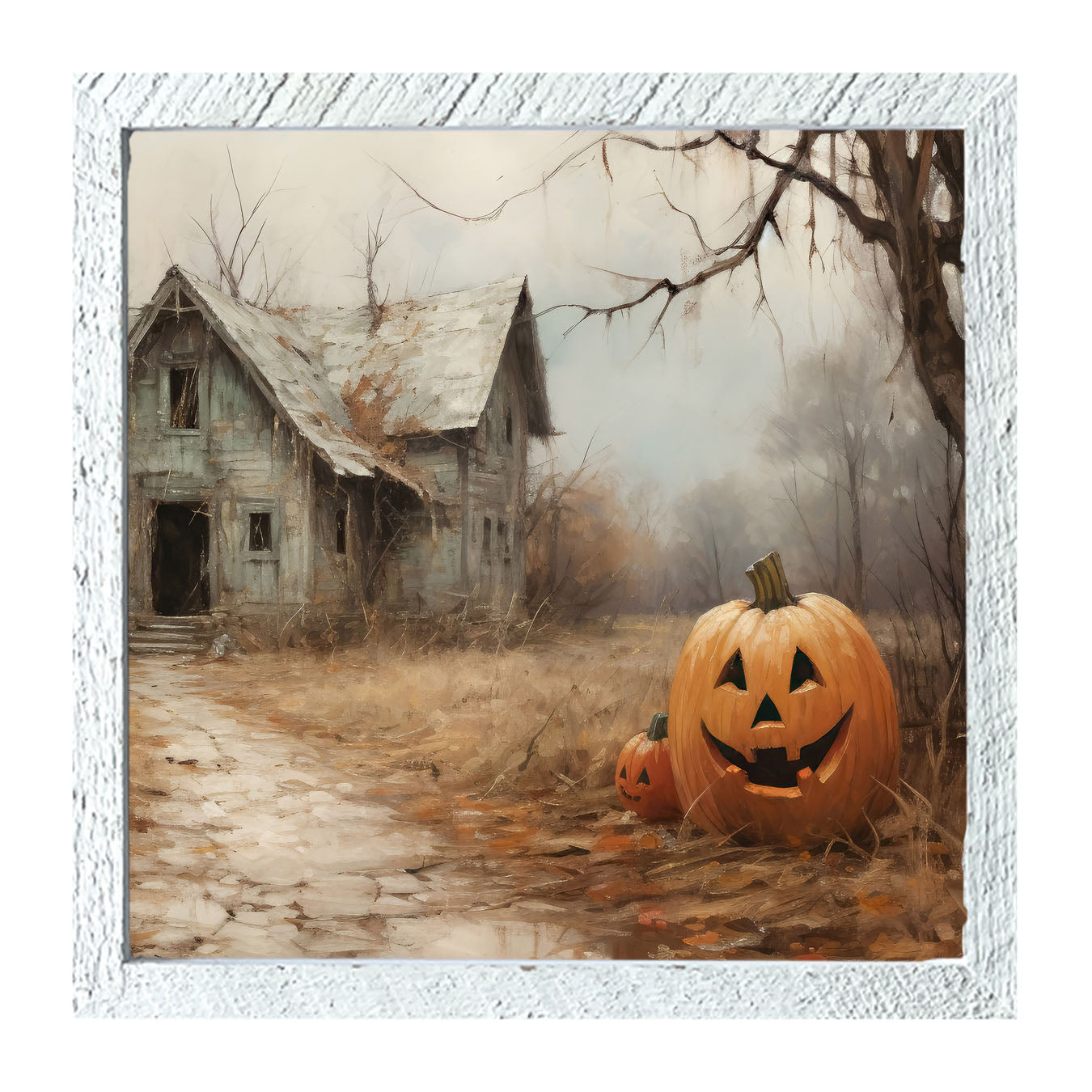 Abandoned house jackolanterns - Framed art
