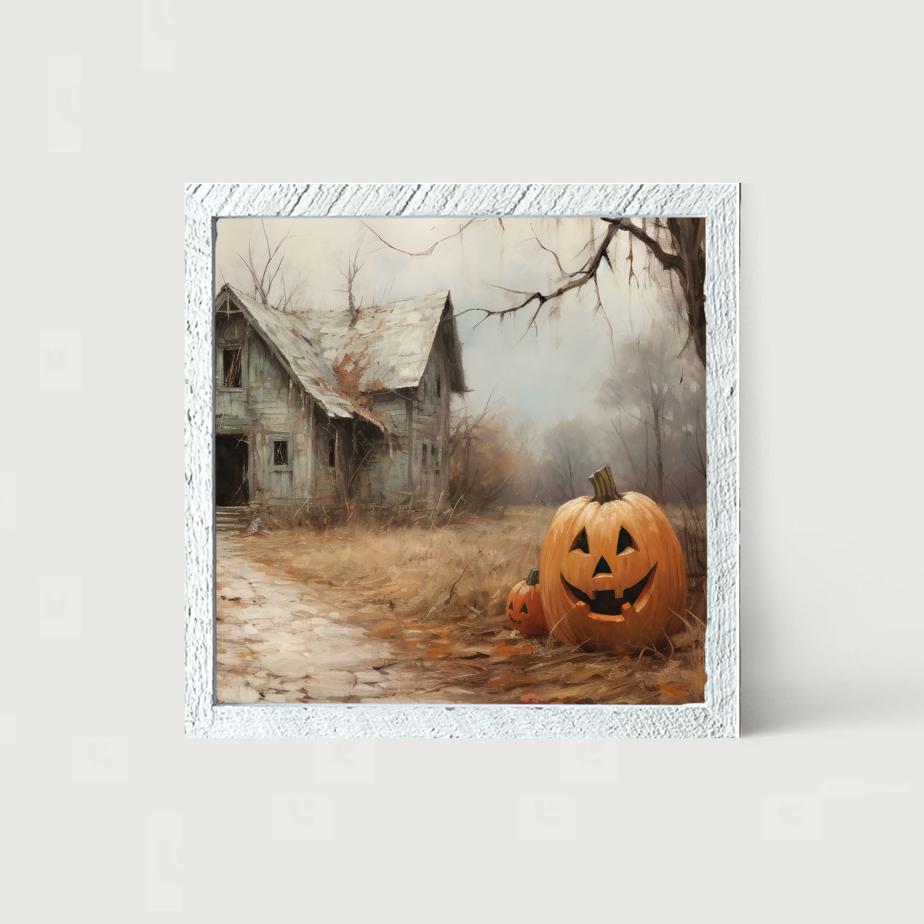 Abandoned house jackolanterns - Framed art