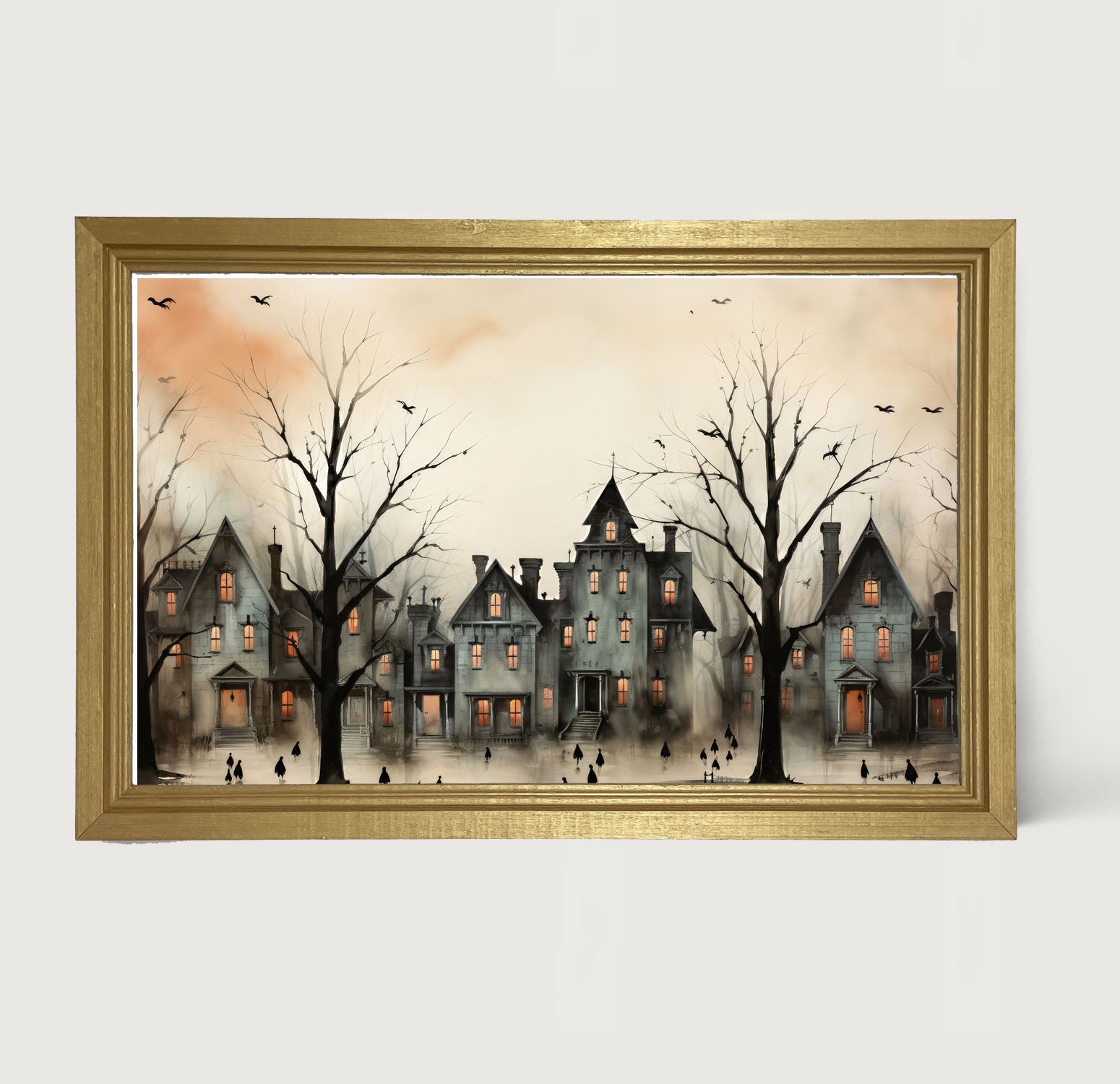 Spooky village - Framed art