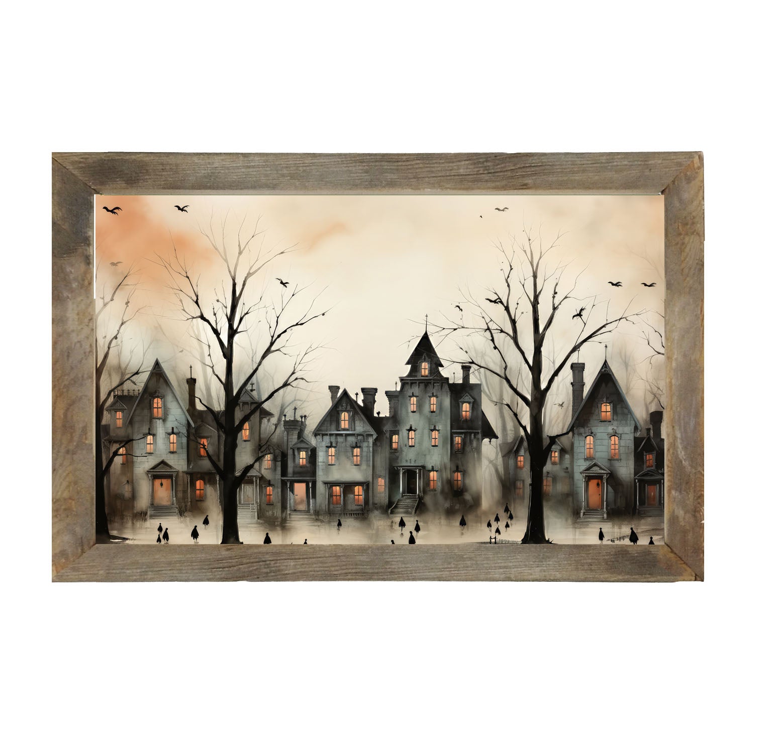 Spooky village - Framed art