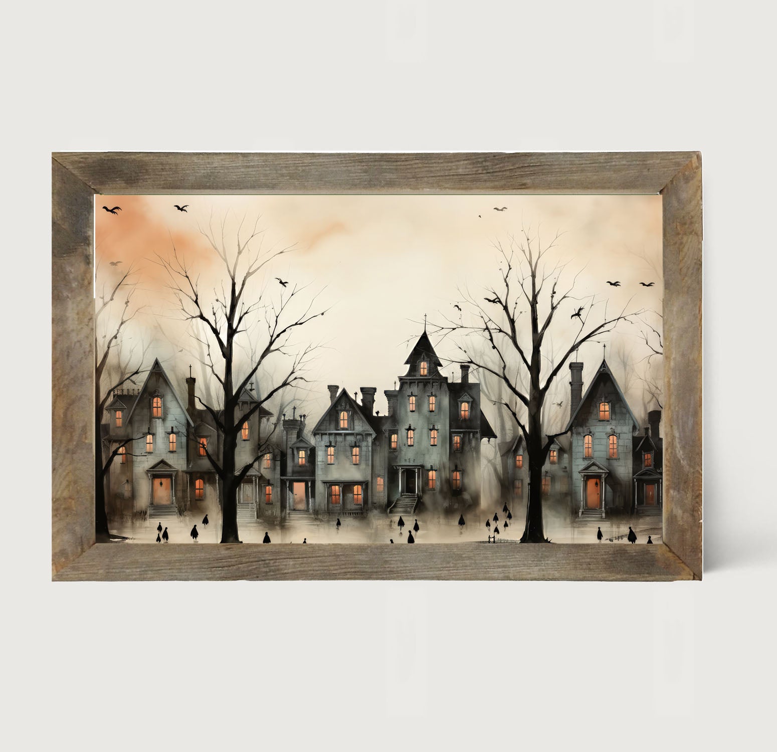 Spooky village - Framed art