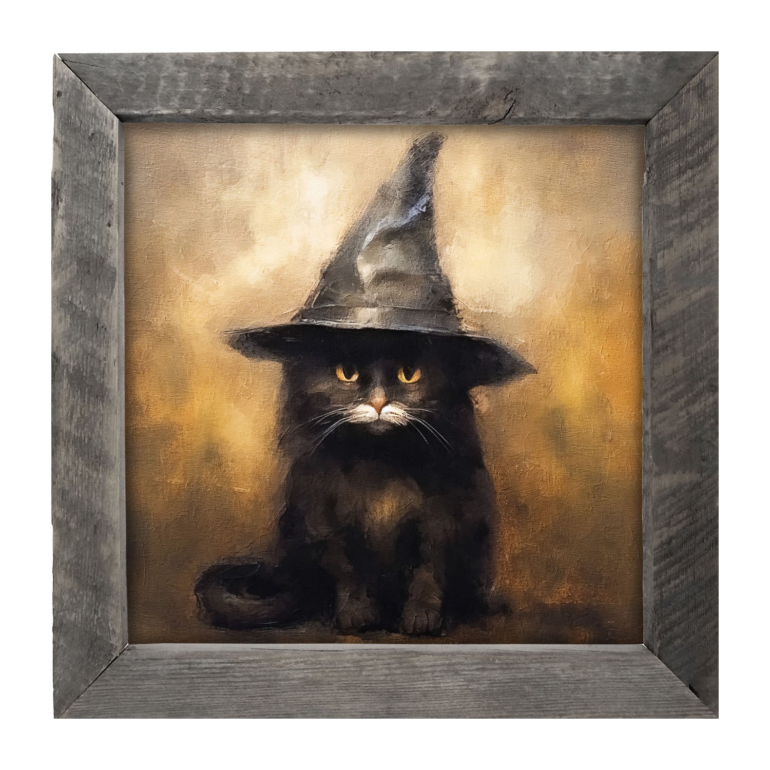 Cat with Witch hat - Framed art