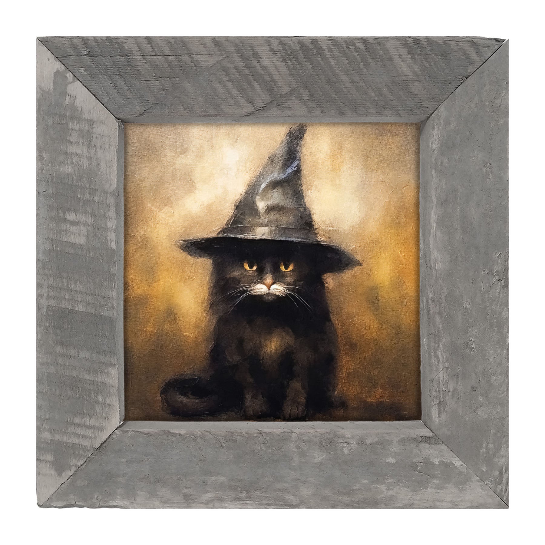 Cat with Witch hat - Framed art