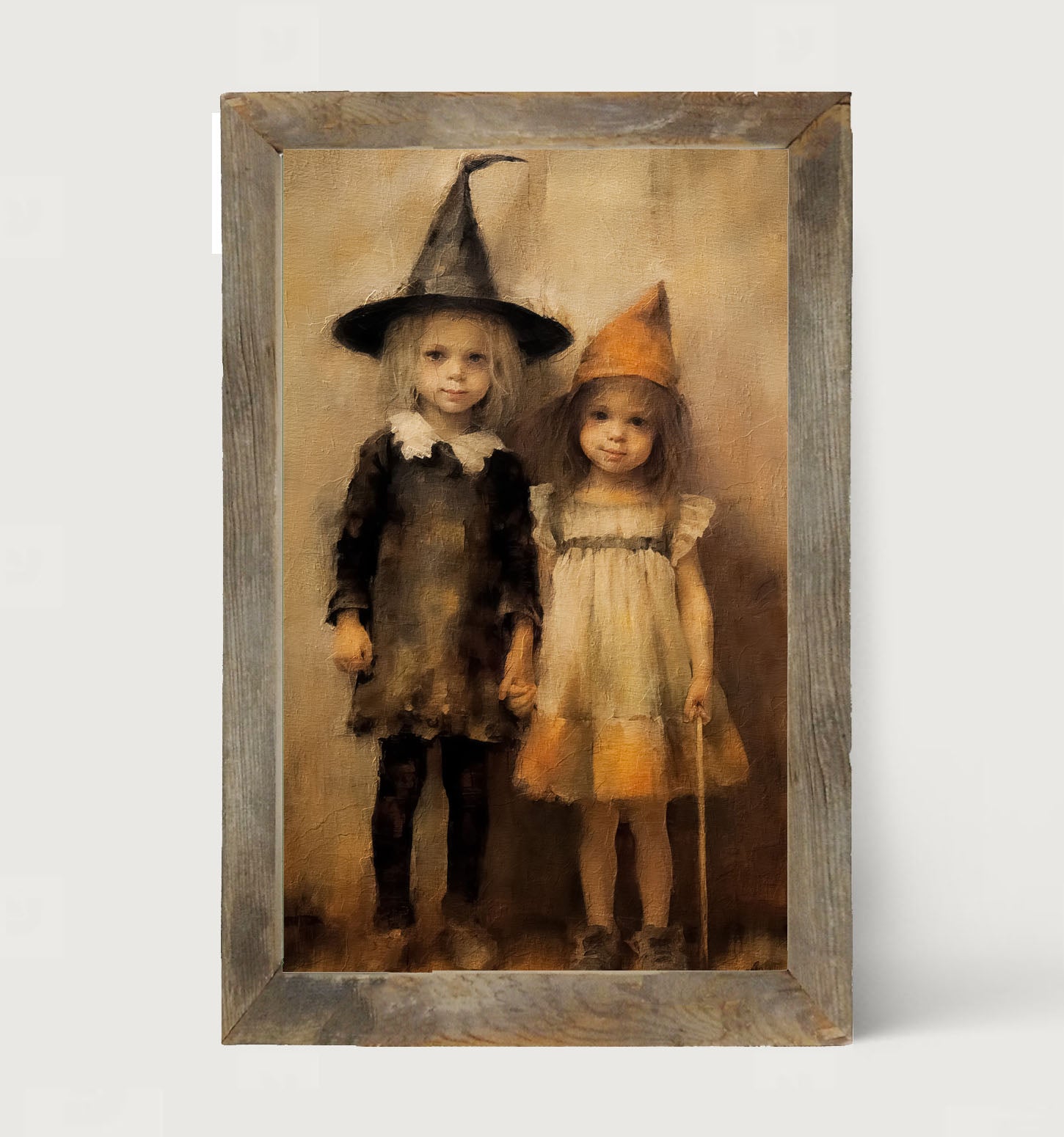 Halloween Sisters - Framed art