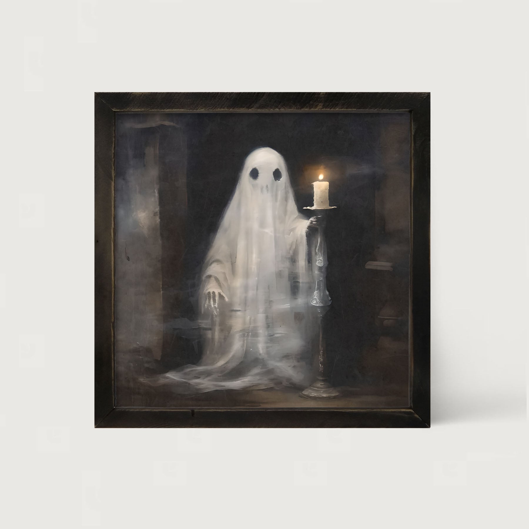 Ghost holding a candle - Framed Art