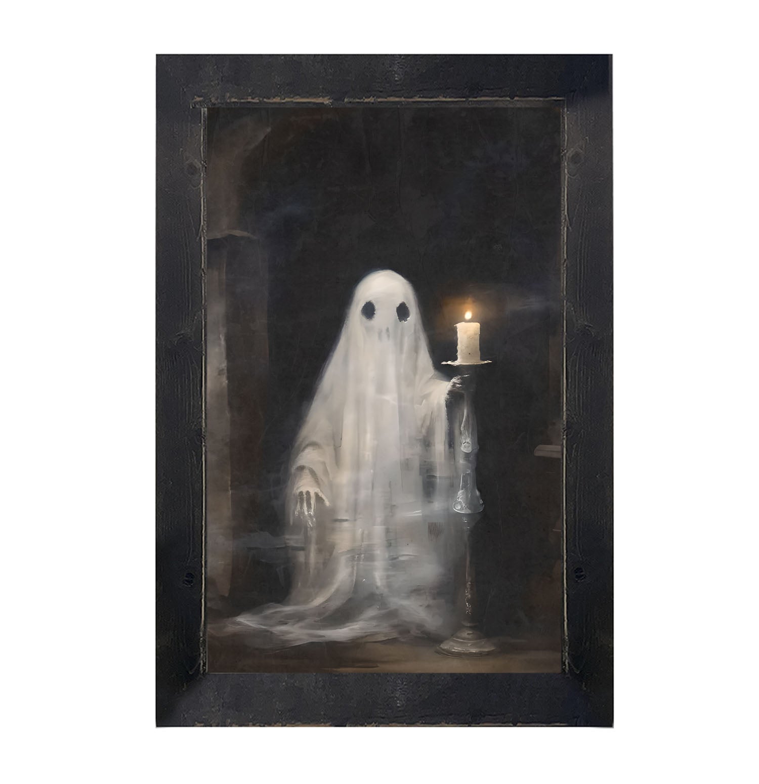 Ghost holding a candle - Framed Art