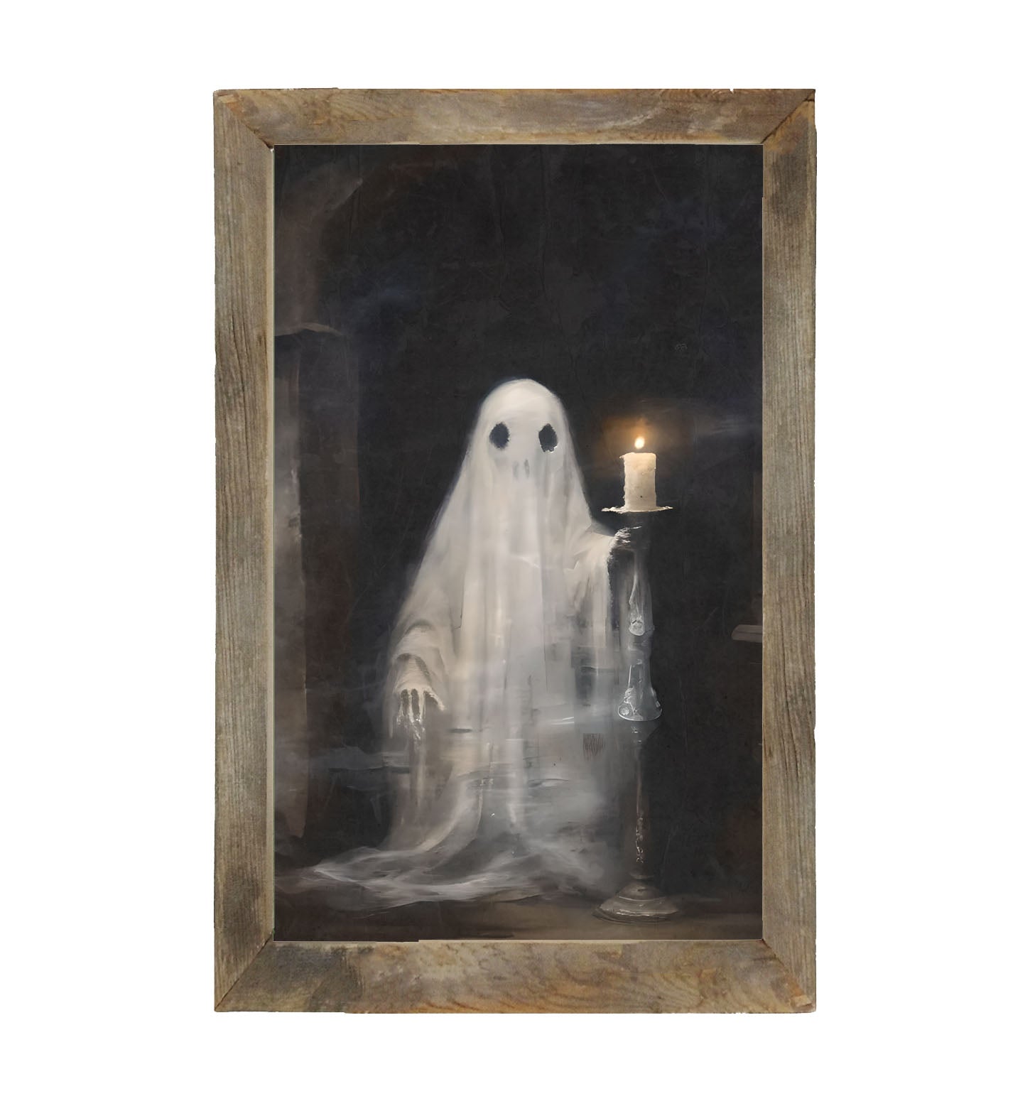 Ghost holding a candle - Framed Art