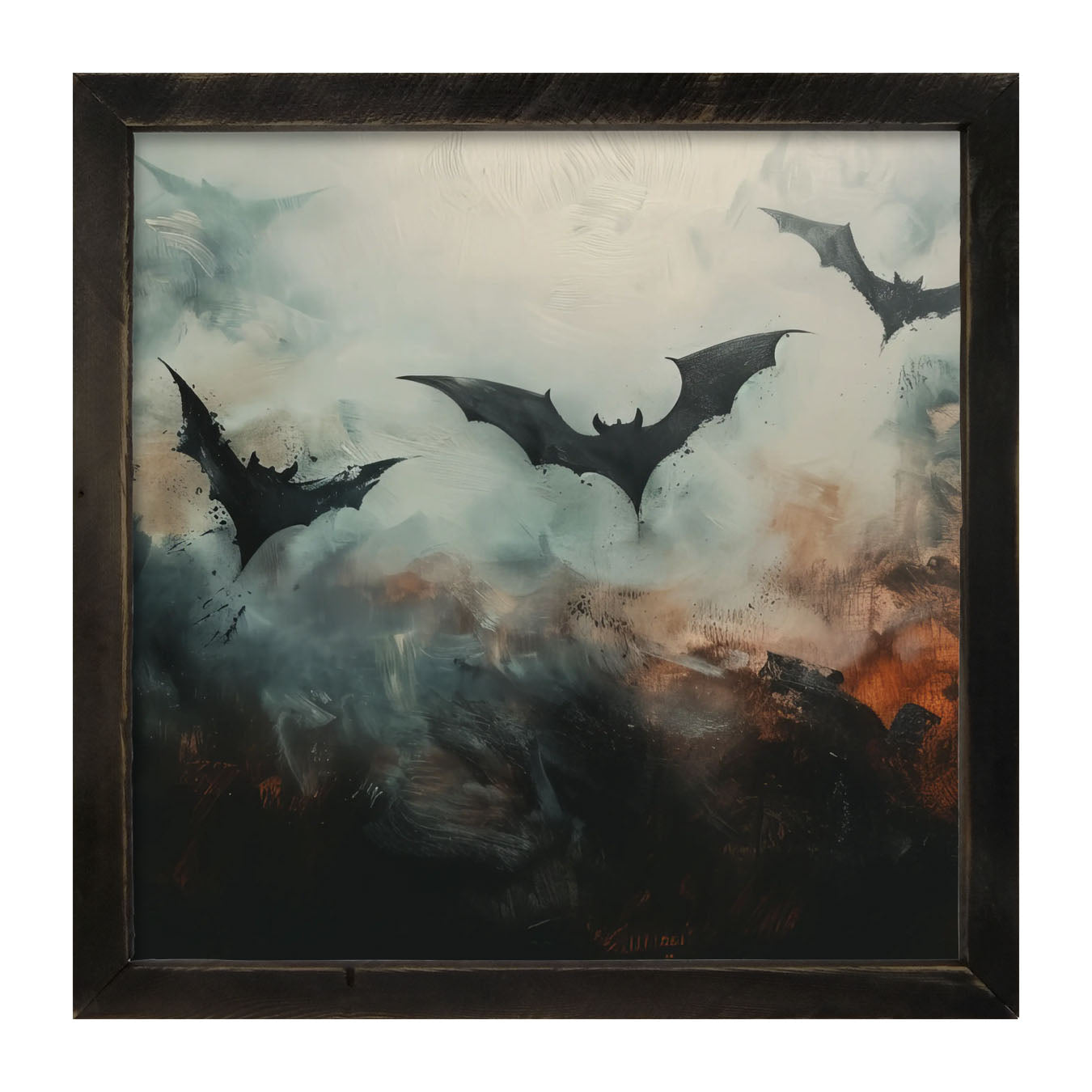 Bats in the moonlight - Framed Art