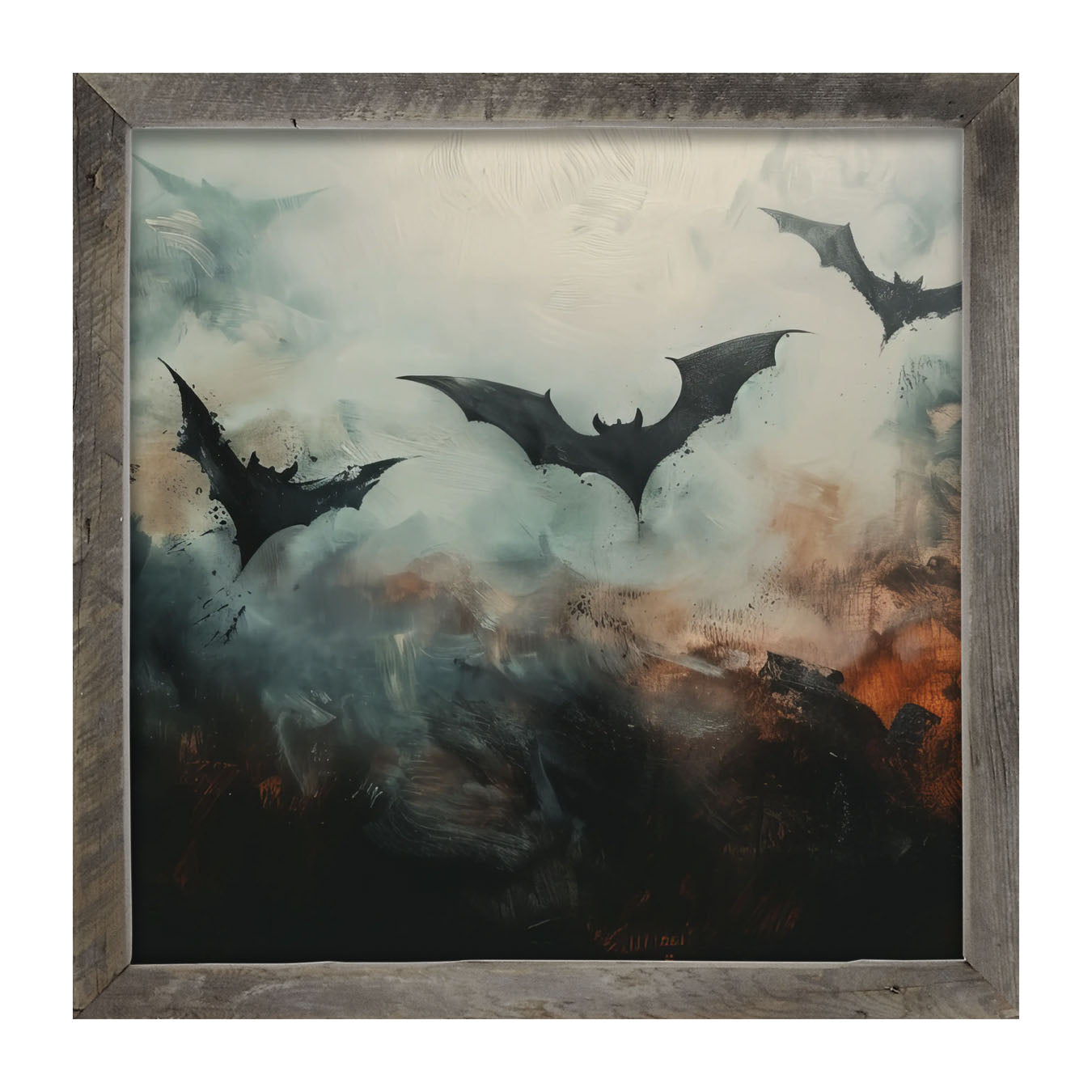 Bats in the moonlight - Framed Art