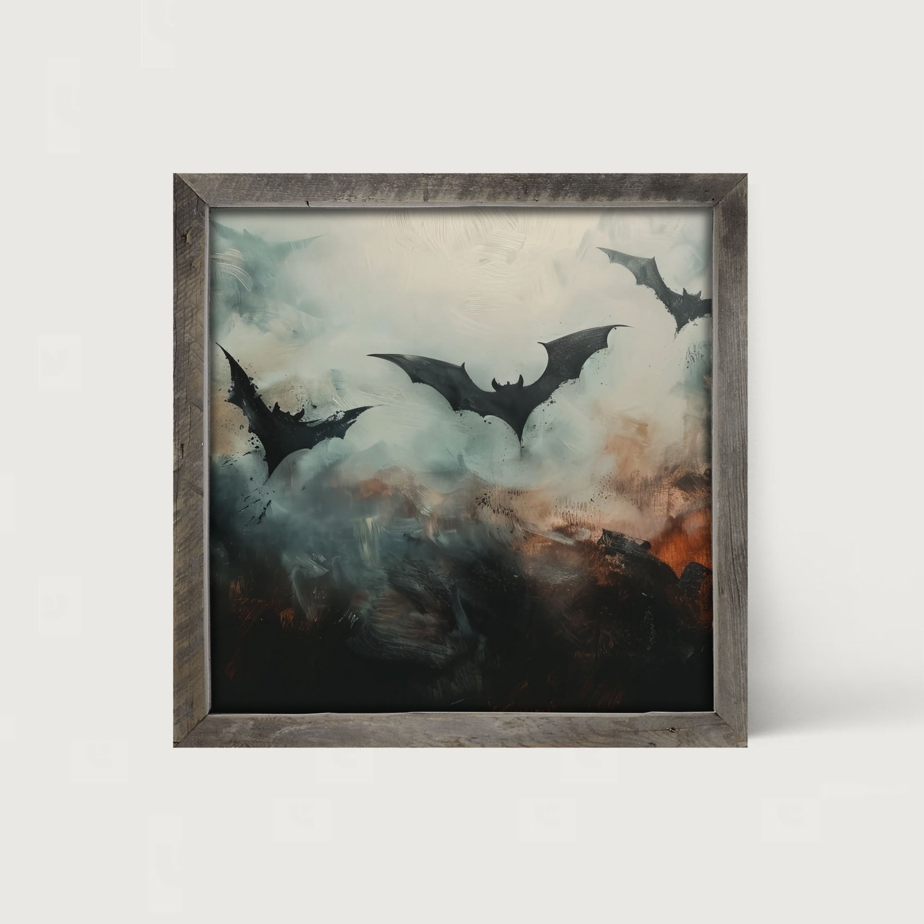 Bats in the moonlight - Framed Art