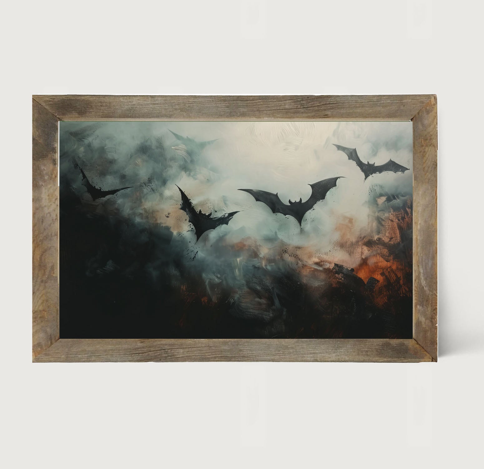 Bats in the moonlight - Framed Art