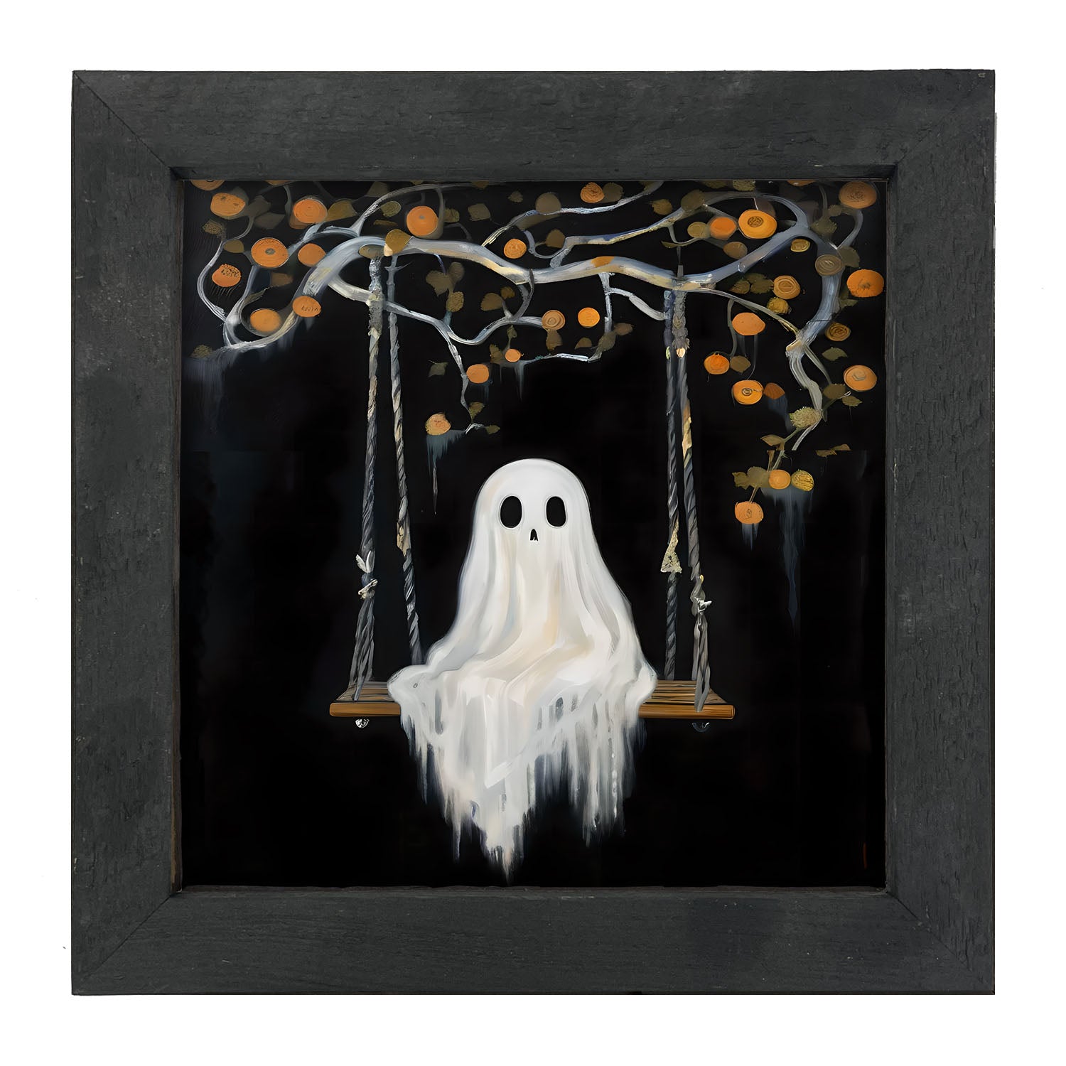 Ghost on a swing - Framed art