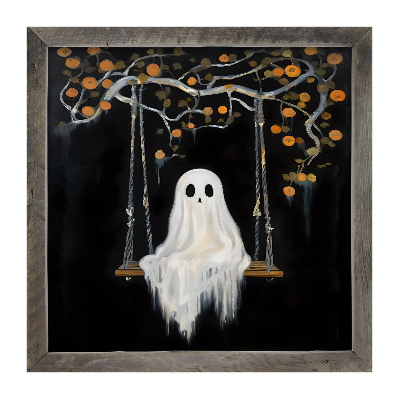 Ghost on a swing - Framed art
