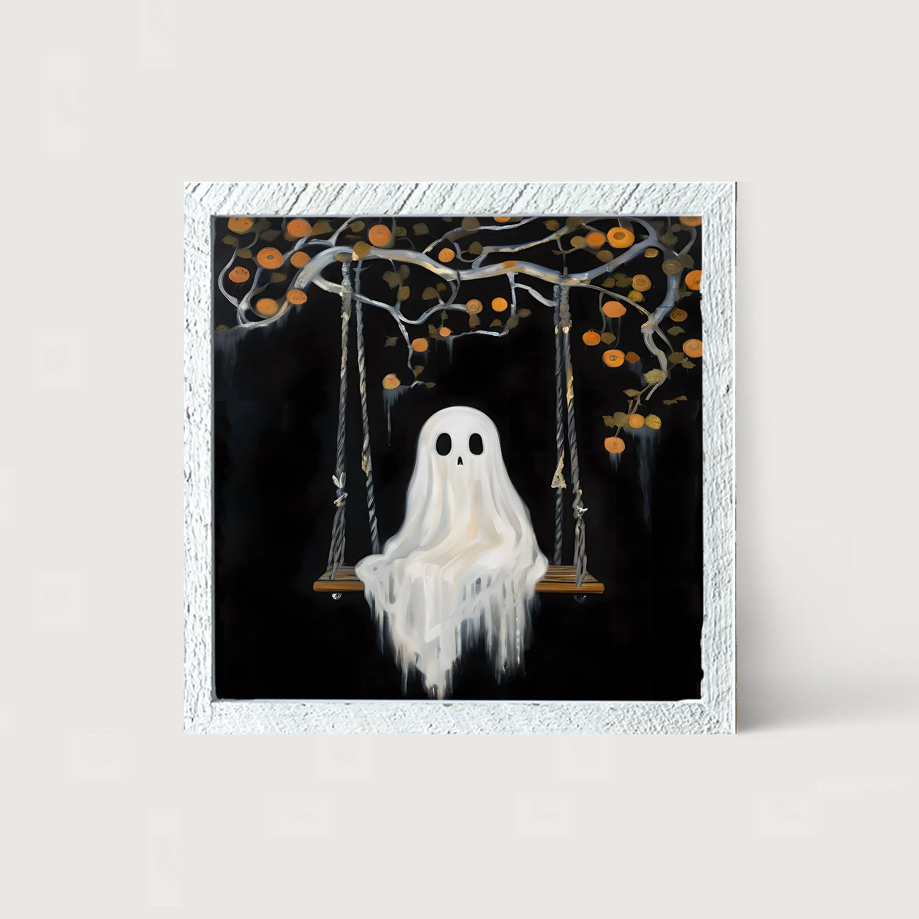 Ghost on a swing - Framed art