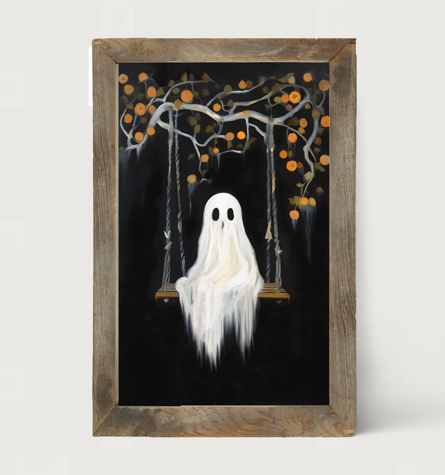 Ghost on a swing - Framed art