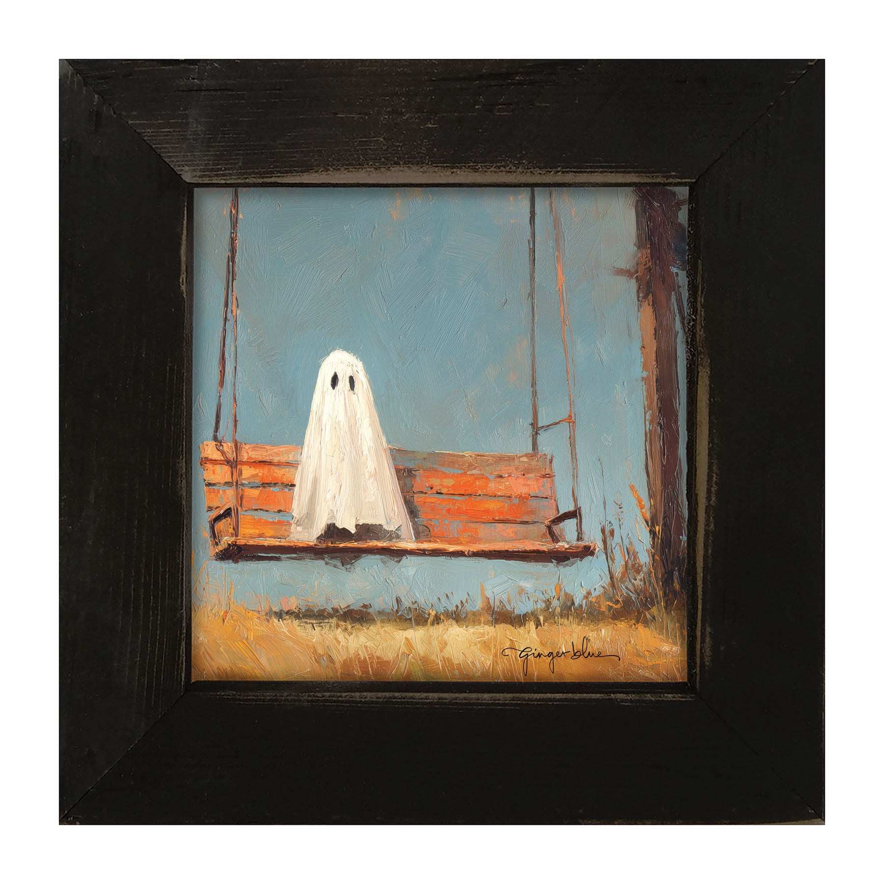 Ghost Sitting on Swing - Framed Art