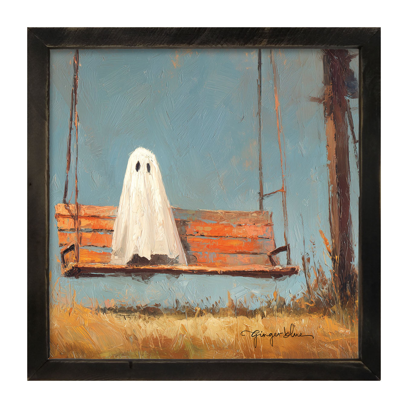 Ghost Sitting on Swing - Framed Art