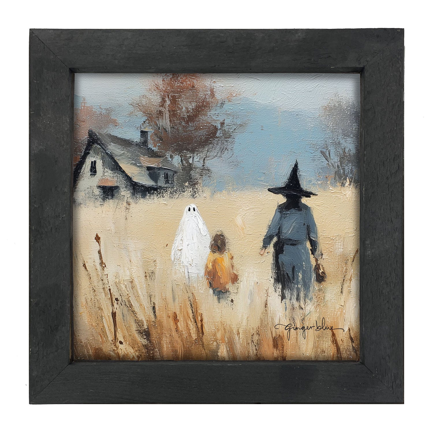 Trick or Treating in the Country - Framed Art