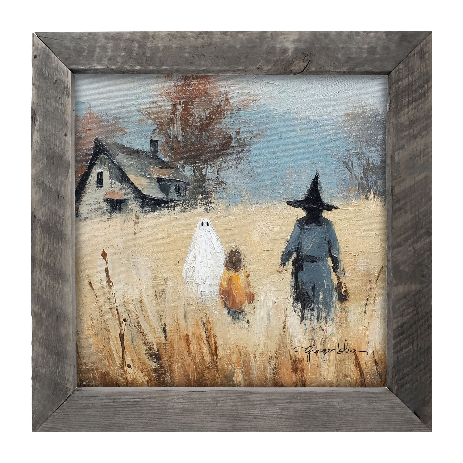 Trick or Treating in the Country - Framed Art