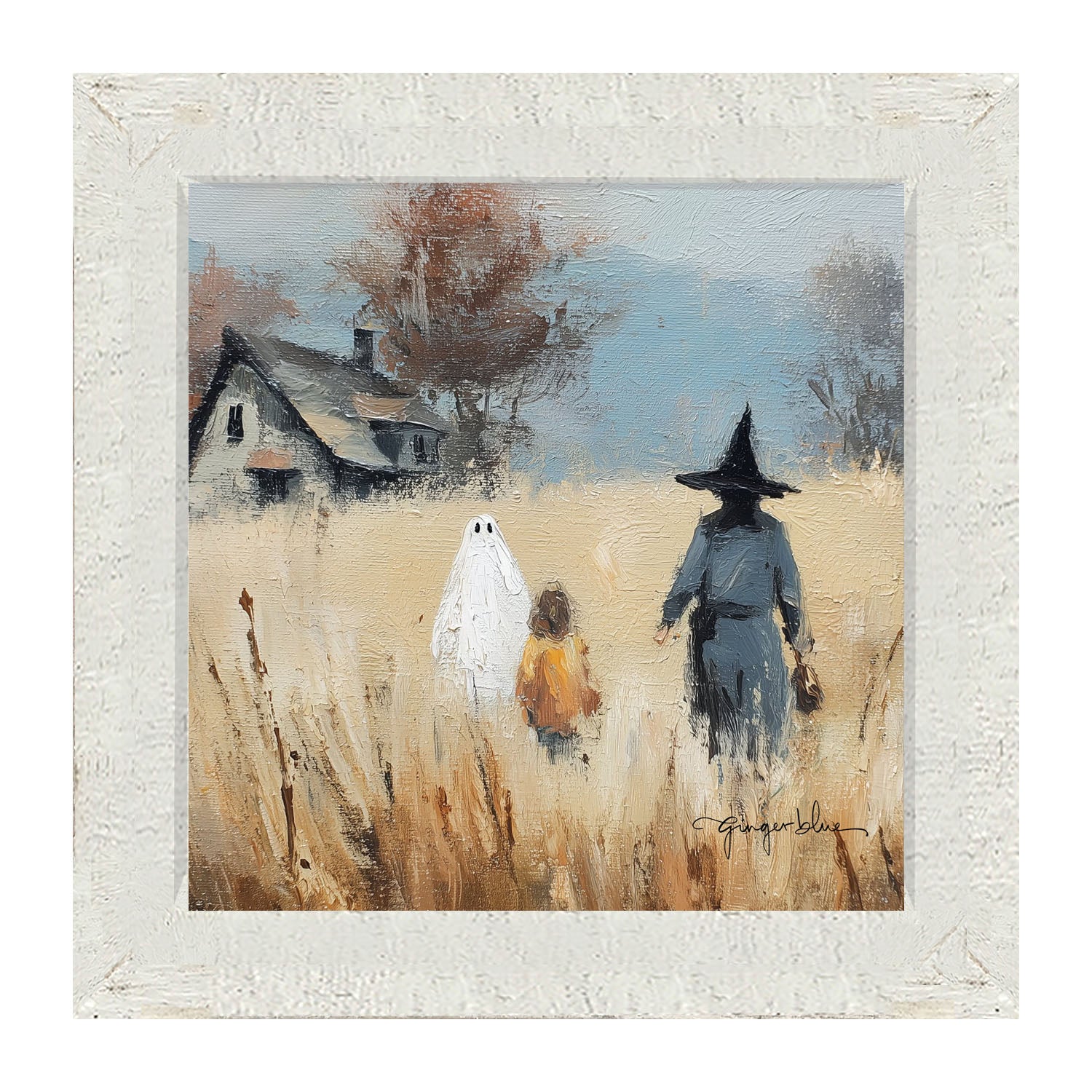 Trick or Treating in the Country - Framed Art