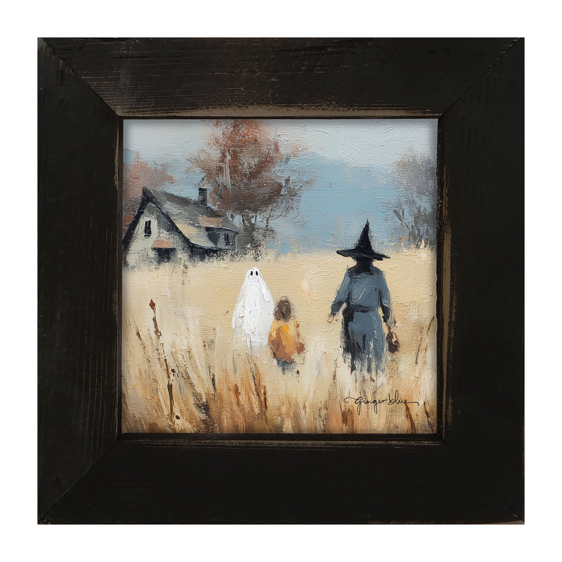 Trick or Treating in the Country - Framed Art