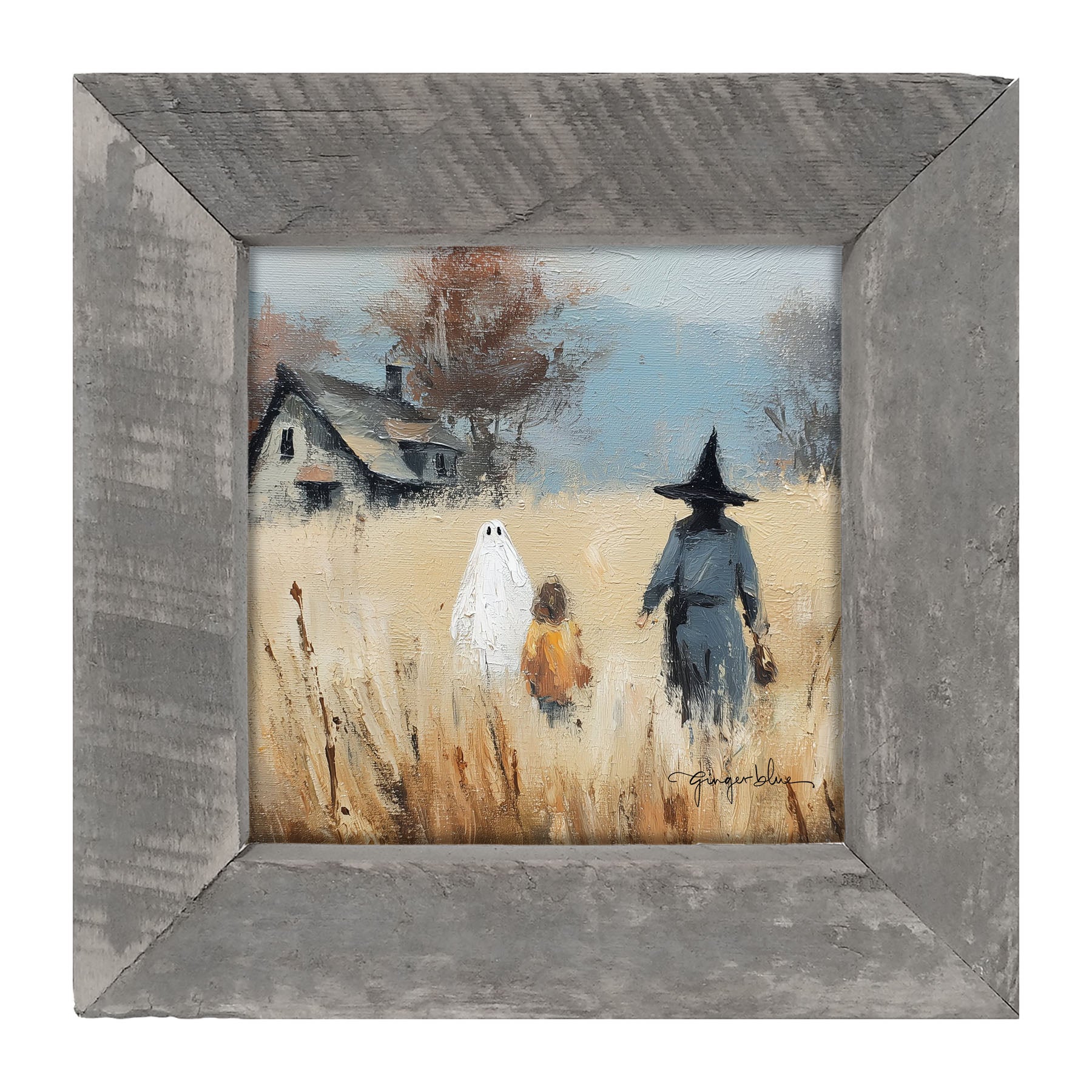 Trick or Treating in the Country - Framed Art
