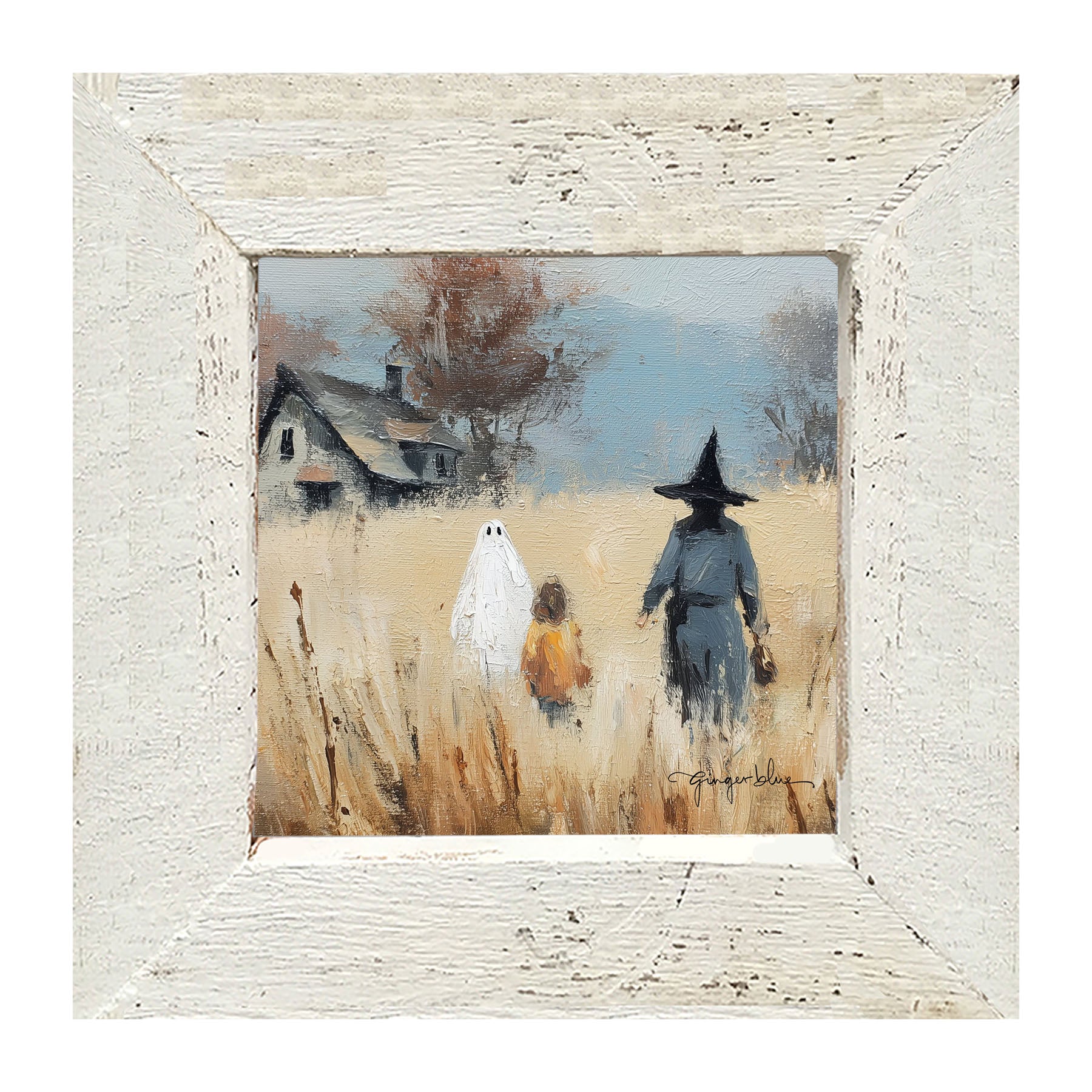 Trick or Treating in the Country - Framed Art