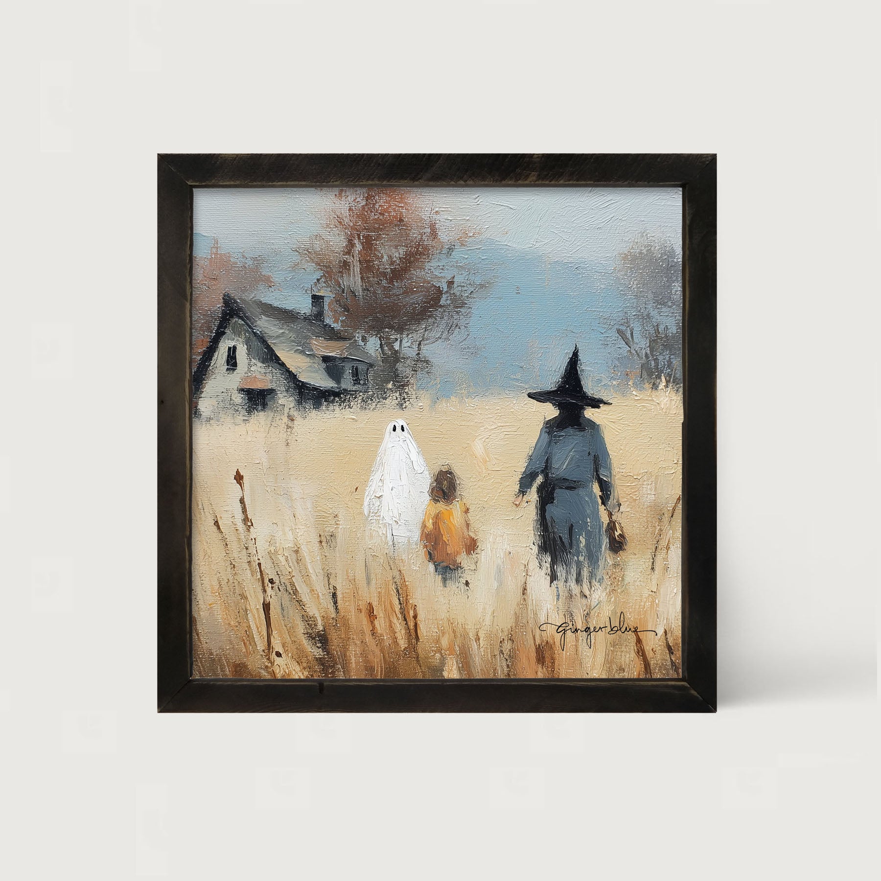 Trick or Treating in the Country - Framed Art